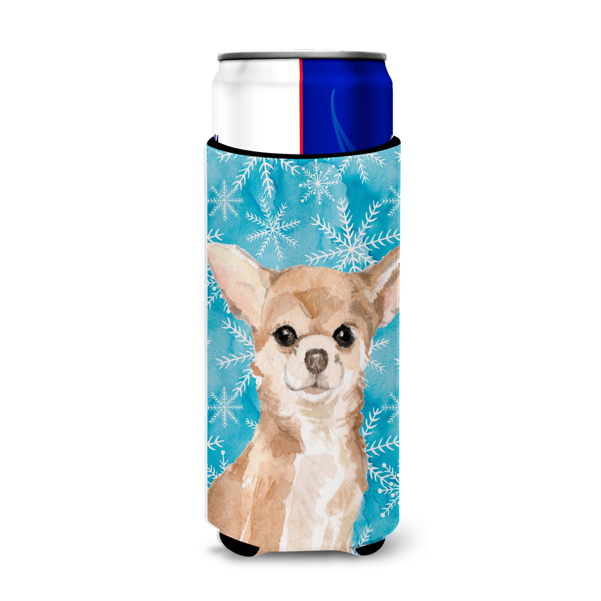 Caroline'S Treasures Chihuahua Winter Decorative Can Hugger, Slim, Multicolor