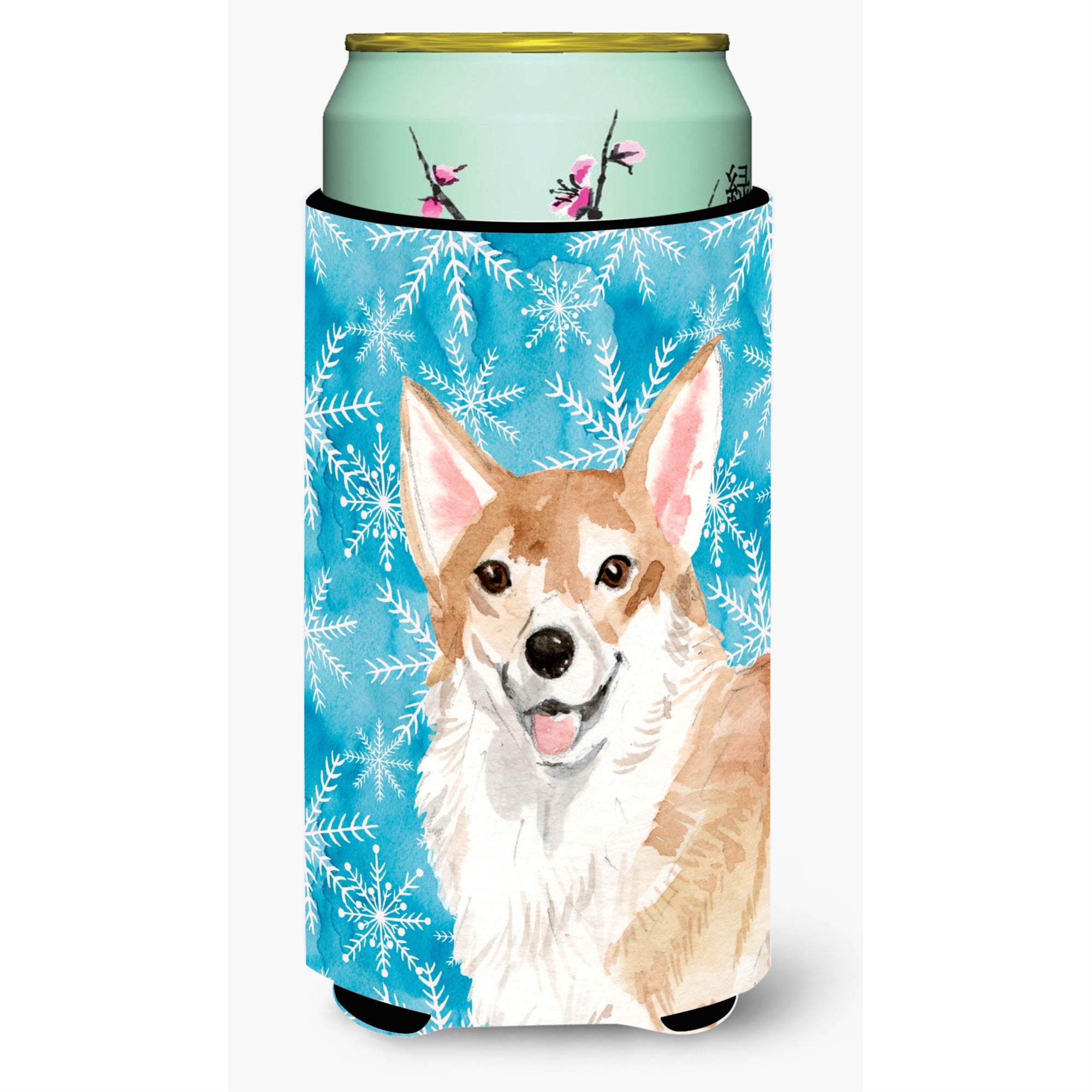 Caroline'S Treasures Corgi Winter Decorative Can Hugger, Tall, Multicolor