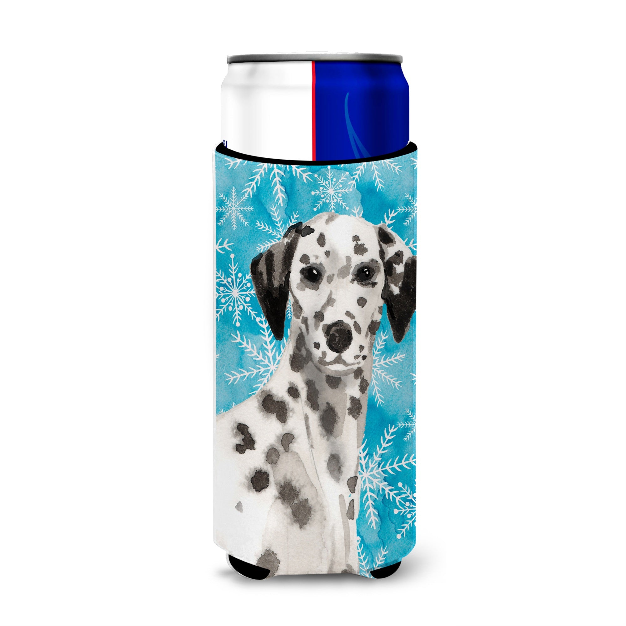 Caroline'S Treasures Dalmatian Winter Decorative Can Hugger, Slim, Multicolor