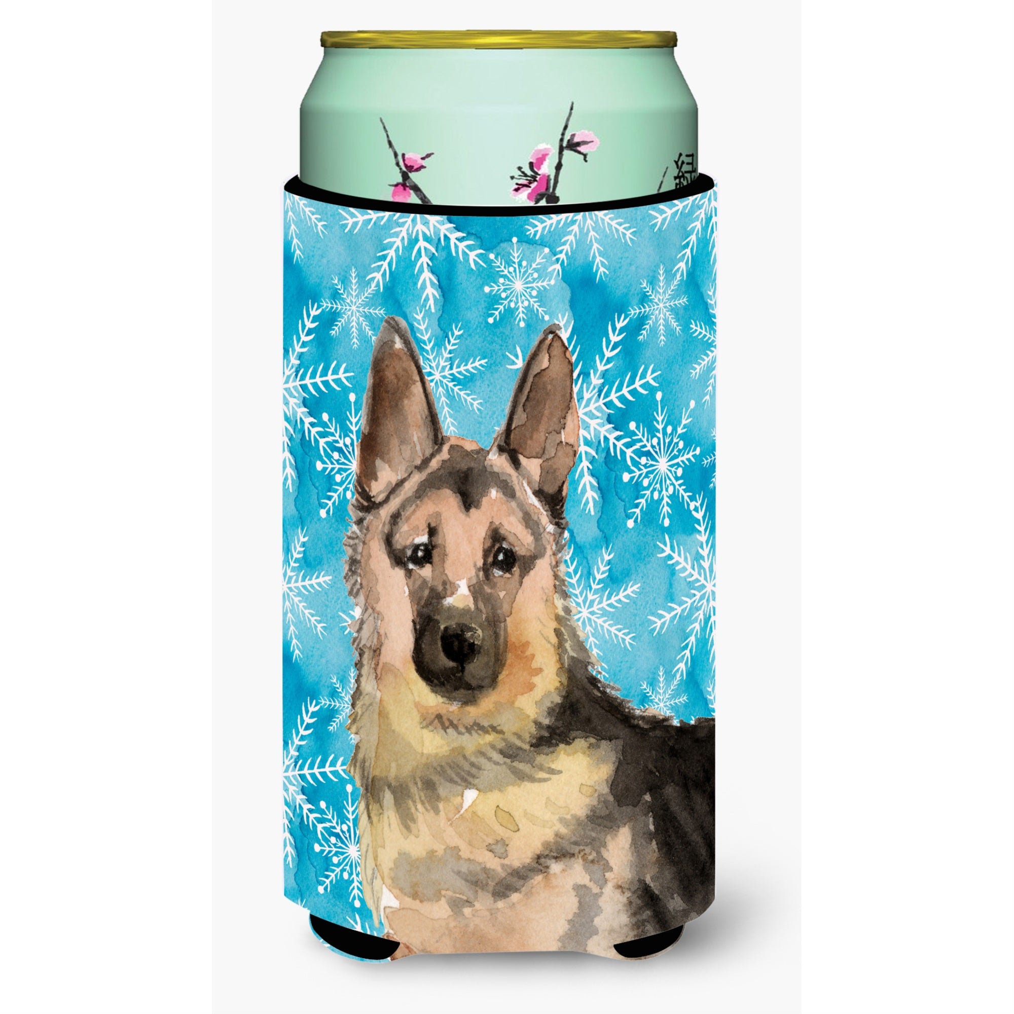 Caroline'S Treasures German Shepherd Winter Decorative Can Hugger, Tall, Multicolor