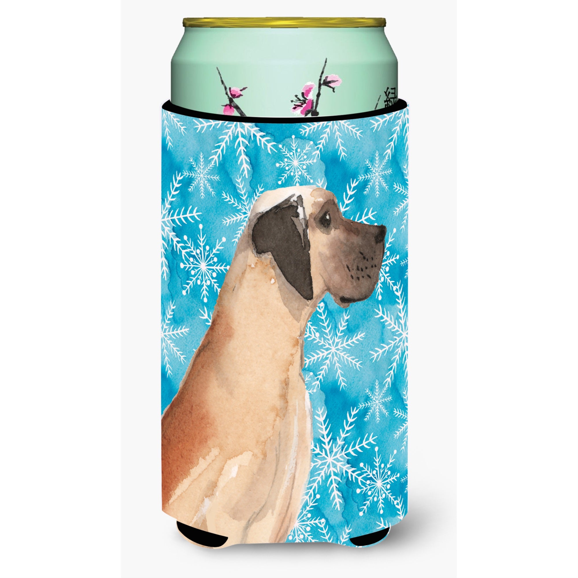 Caroline'S Treasures Fawn Natural Dane Winter Decorative Can Hugger, Tall, Multicolor
