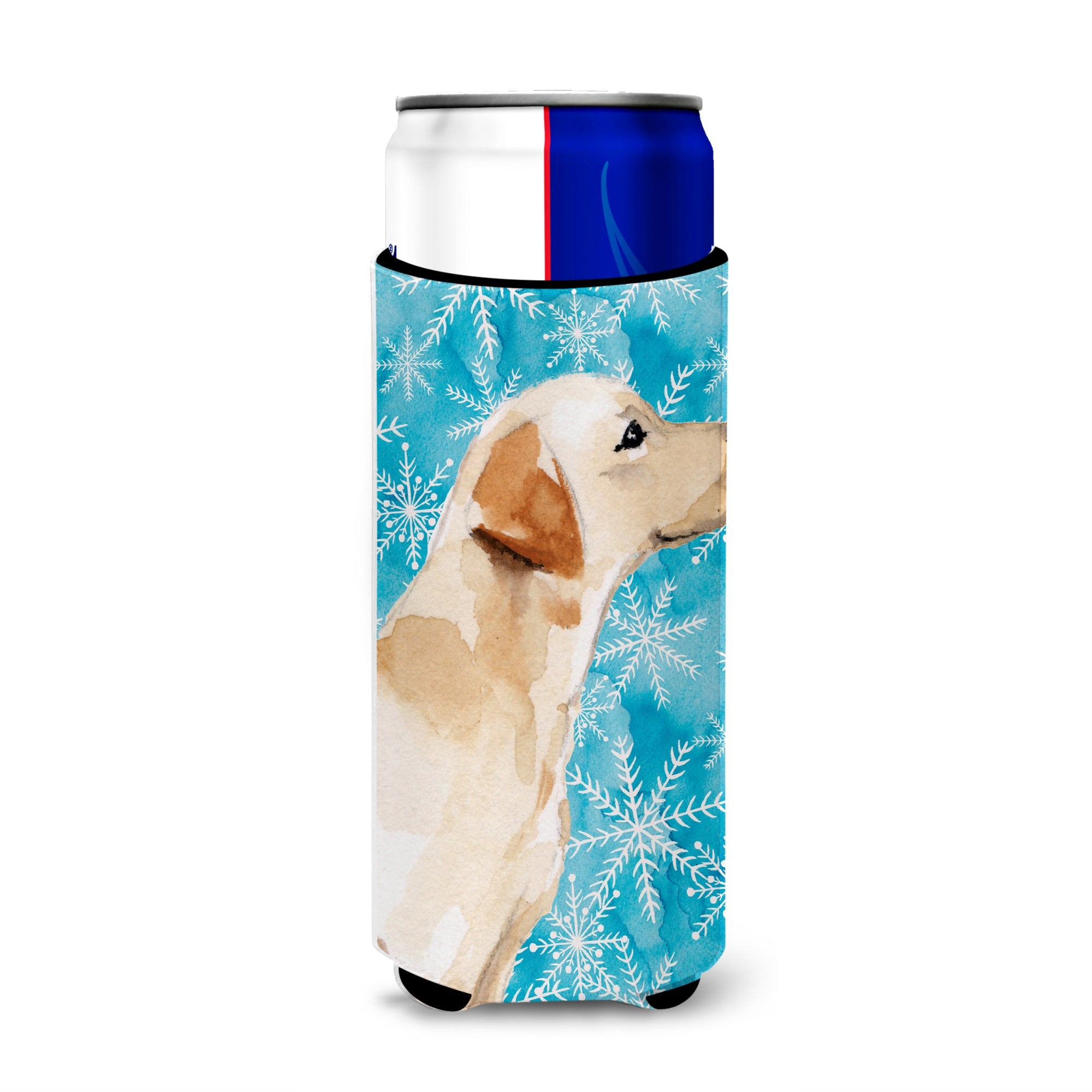 Caroline'S Treasures Yellow Labrador #2 Winter Decorative Can Hugger, Slim, Multicolor