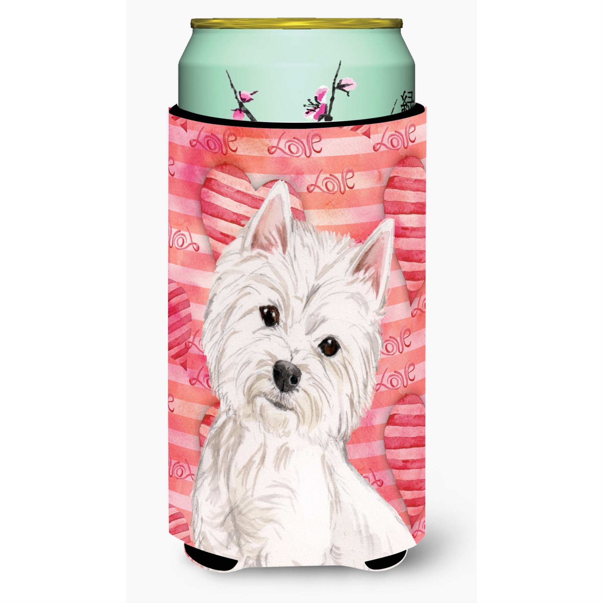Caroline'S Treasures Westie Love Decorative Can Hugger, Tall, Multicolor