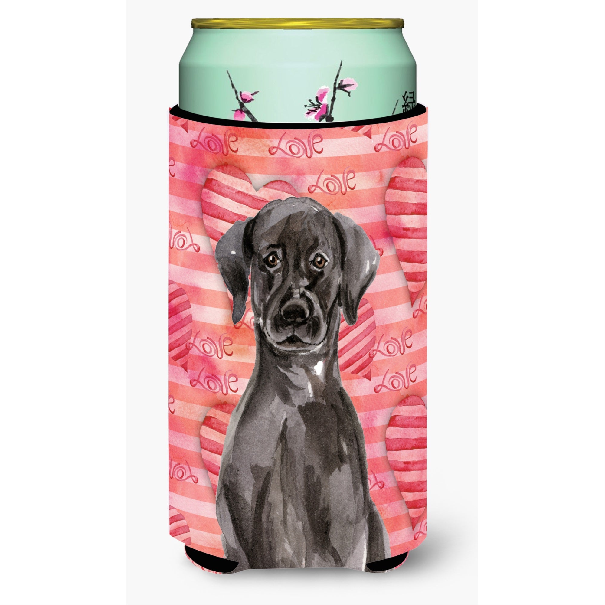 Caroline'S Treasures Black Labrador Love Decorative Can Hugger, Tall, Multicolor