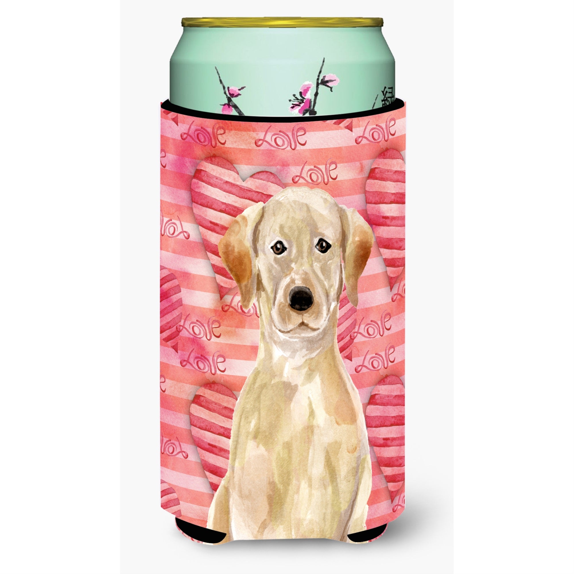 Caroline'S Treasures Yellow Labrador Love Decorative Can Hugger, Tall, Multicolor