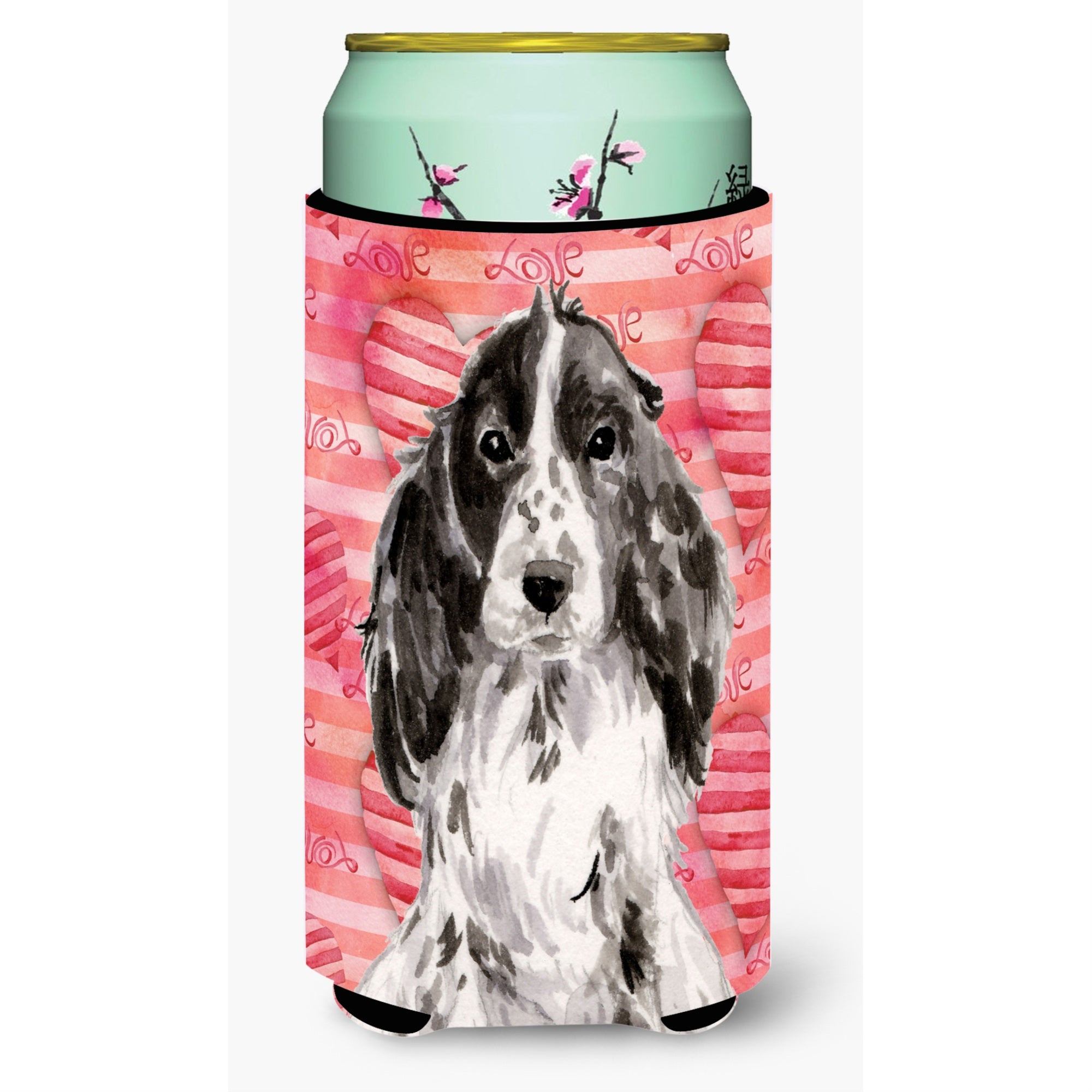 Caroline'S Treasures Black Parti Love Decorative Can Hugger, Tall, Multicolor