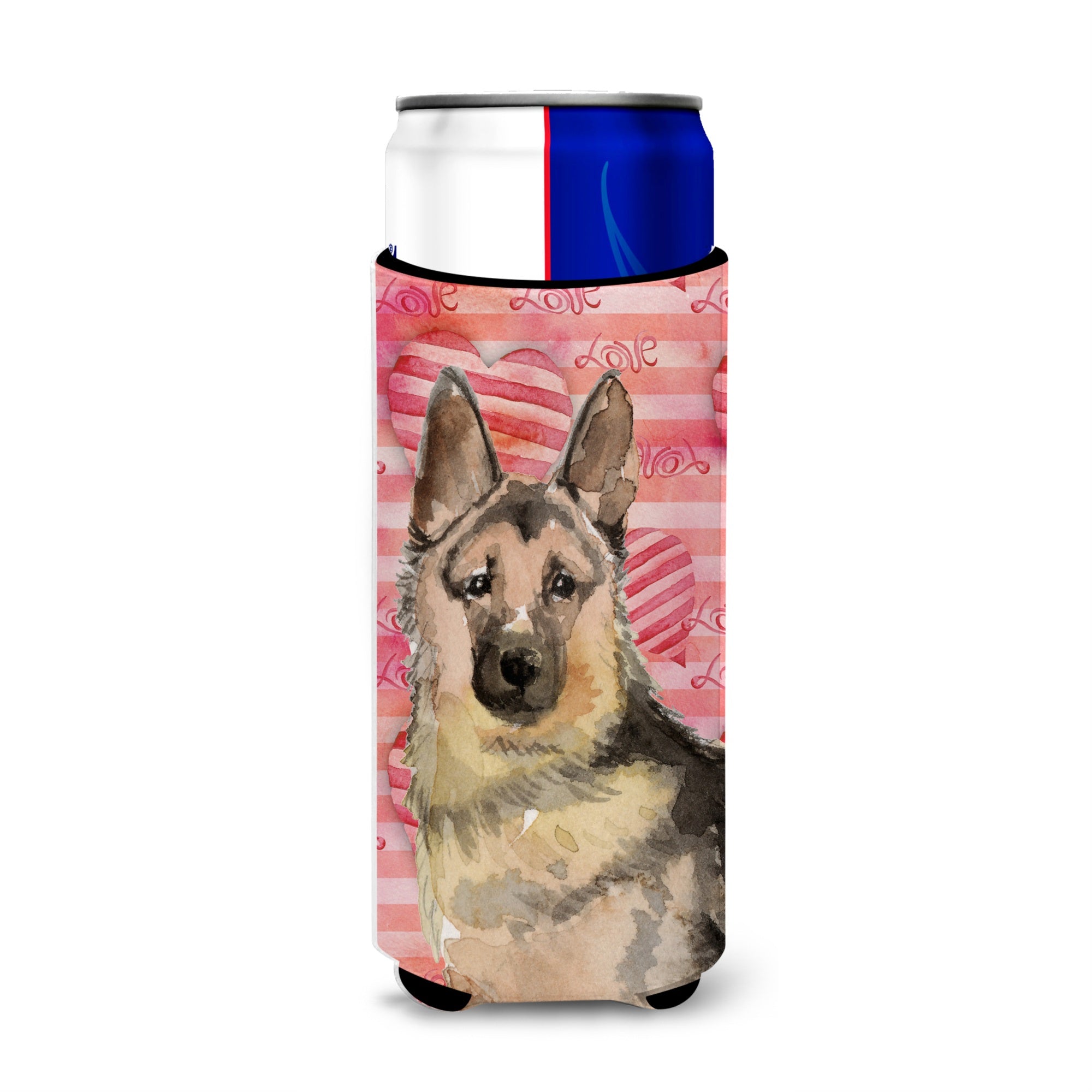 Caroline'S Treasures German Shepherd Love Decorative Can Hugger, Slim, Multicolor