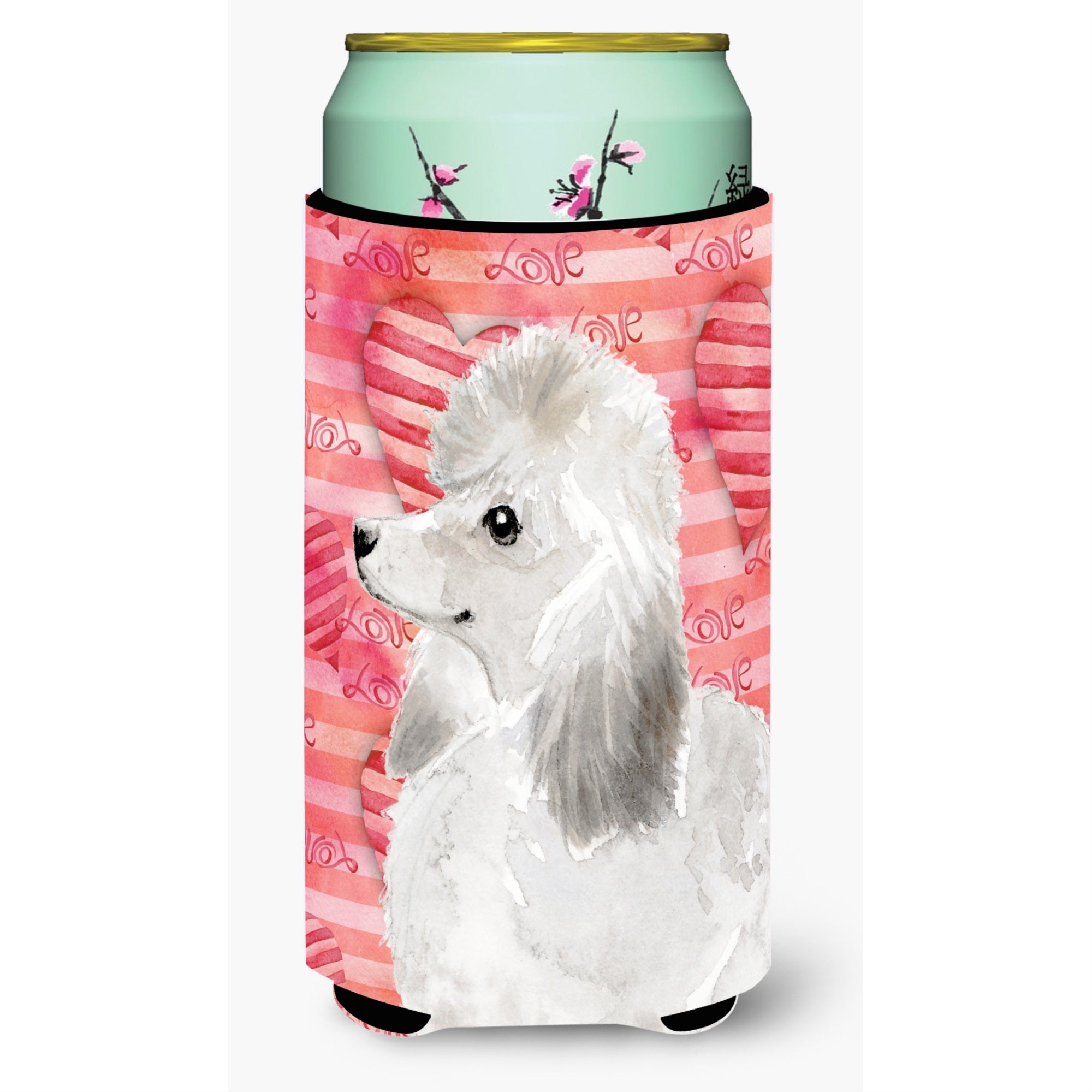Caroline'S Treasures White Standard Poodle Love Decorative Can Hugger, Tall, Multicolor