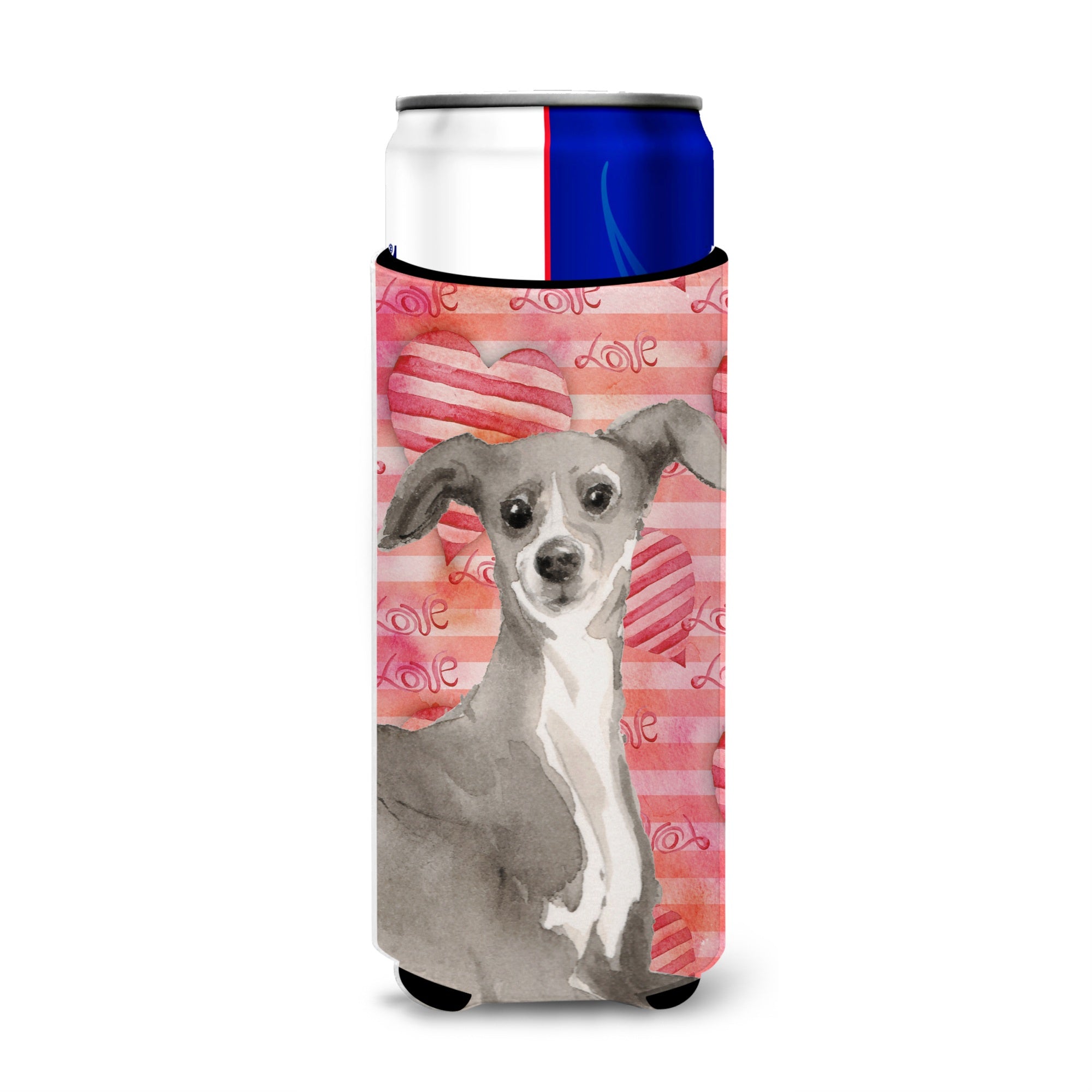 Caroline'S Treasures Italian Greyhound Love Decorative Can Hugger, Slim, Multicolor