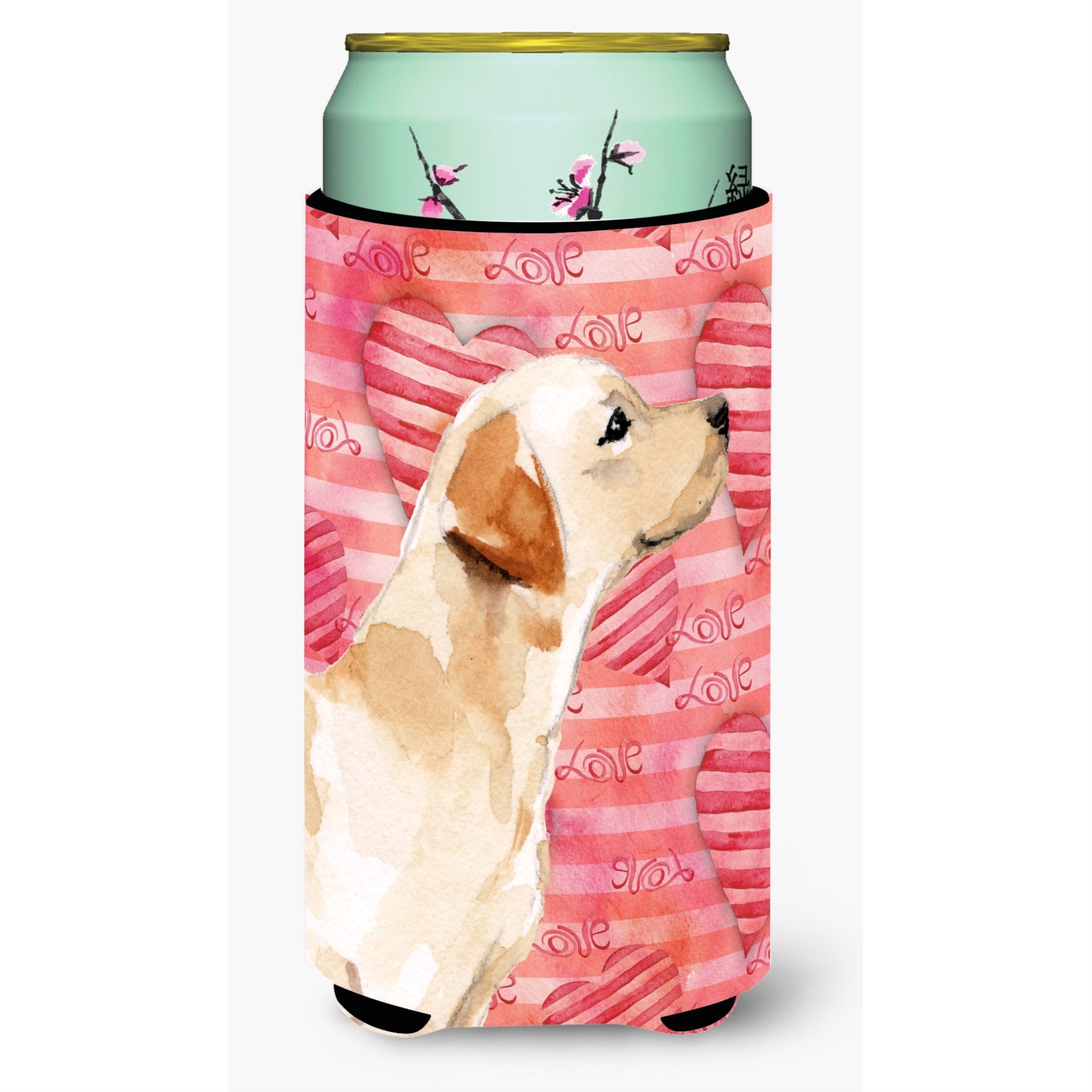 Caroline'S Treasures Yellow Labrador #2 Love Decorative Can Hugger, Tall, Multicolor