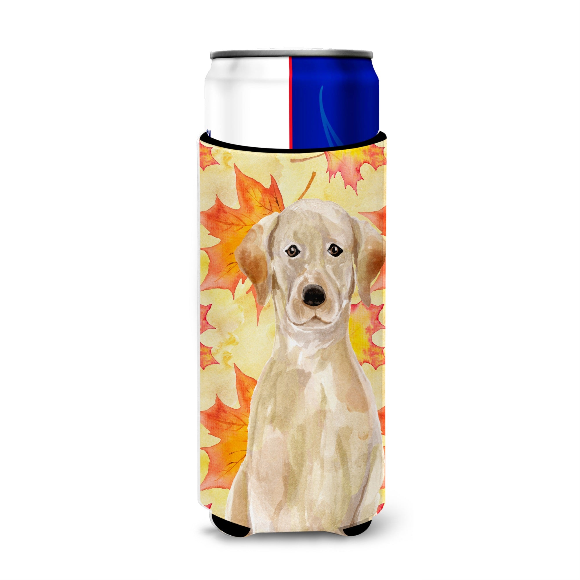 Caroline'S Treasures Yellow Labrador Fall Decorative Can Hugger, Slim, Multicolor