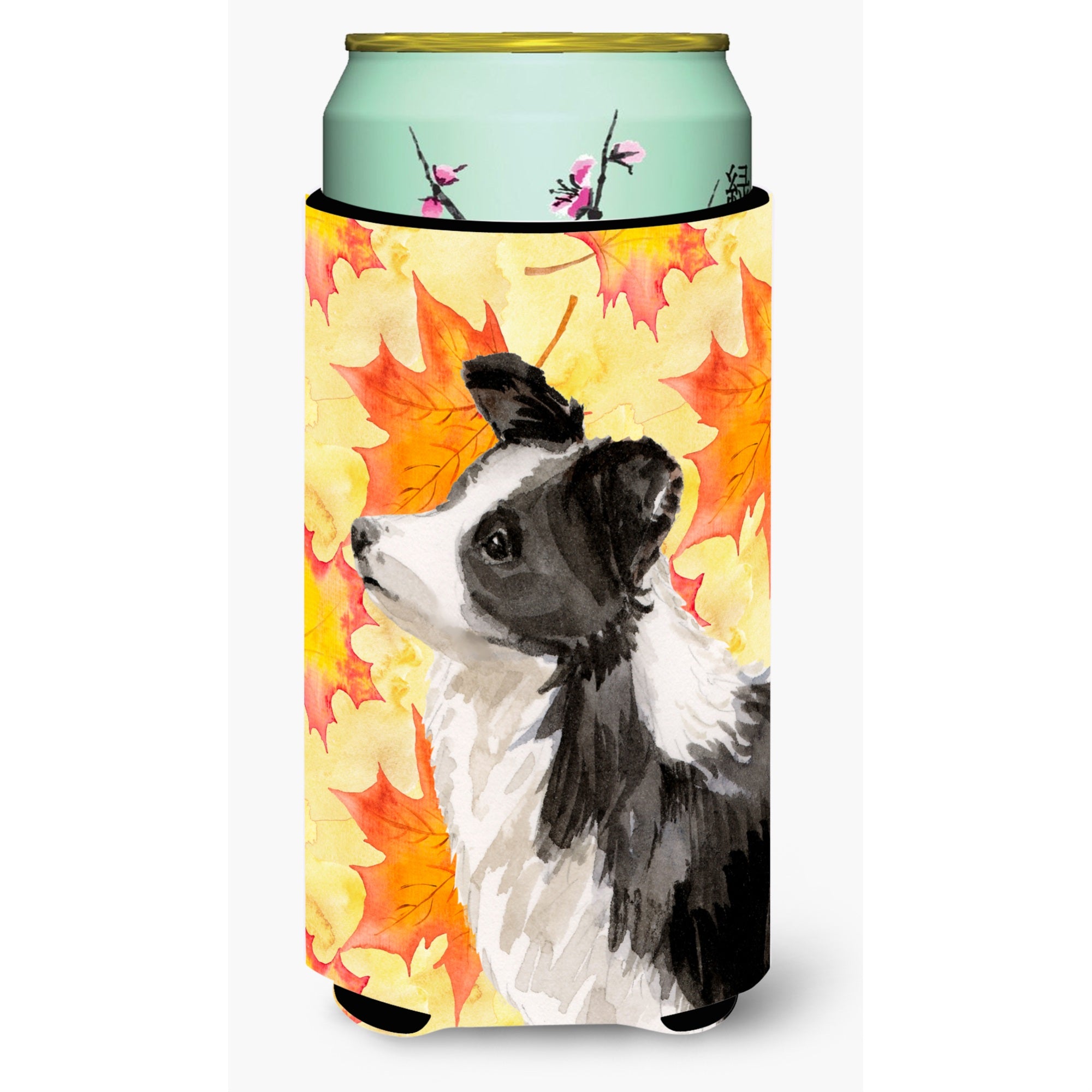 Caroline'S Treasures Border Collie Fall Decorative Can Hugger, Tall, Multicolor