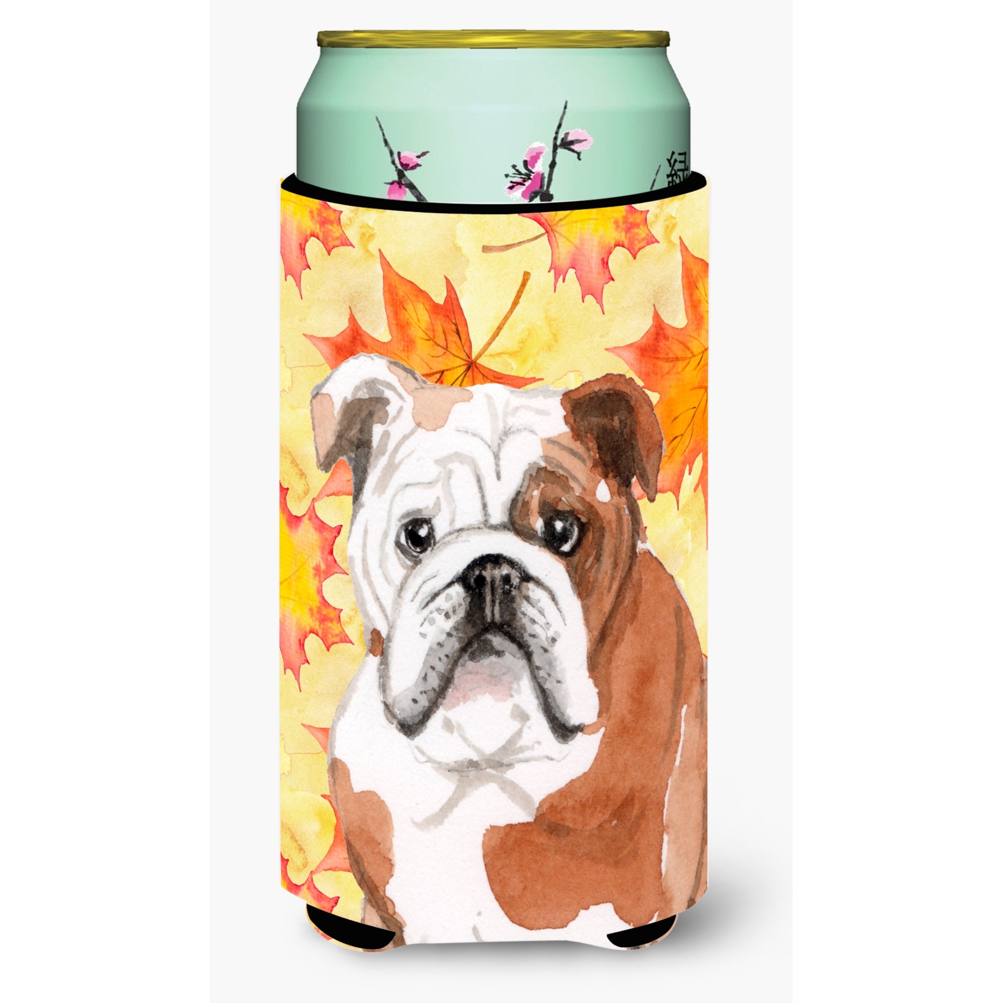 Caroline'S Treasures English Bulldog Fall Decorative Can Hugger, Tall, Multicolor