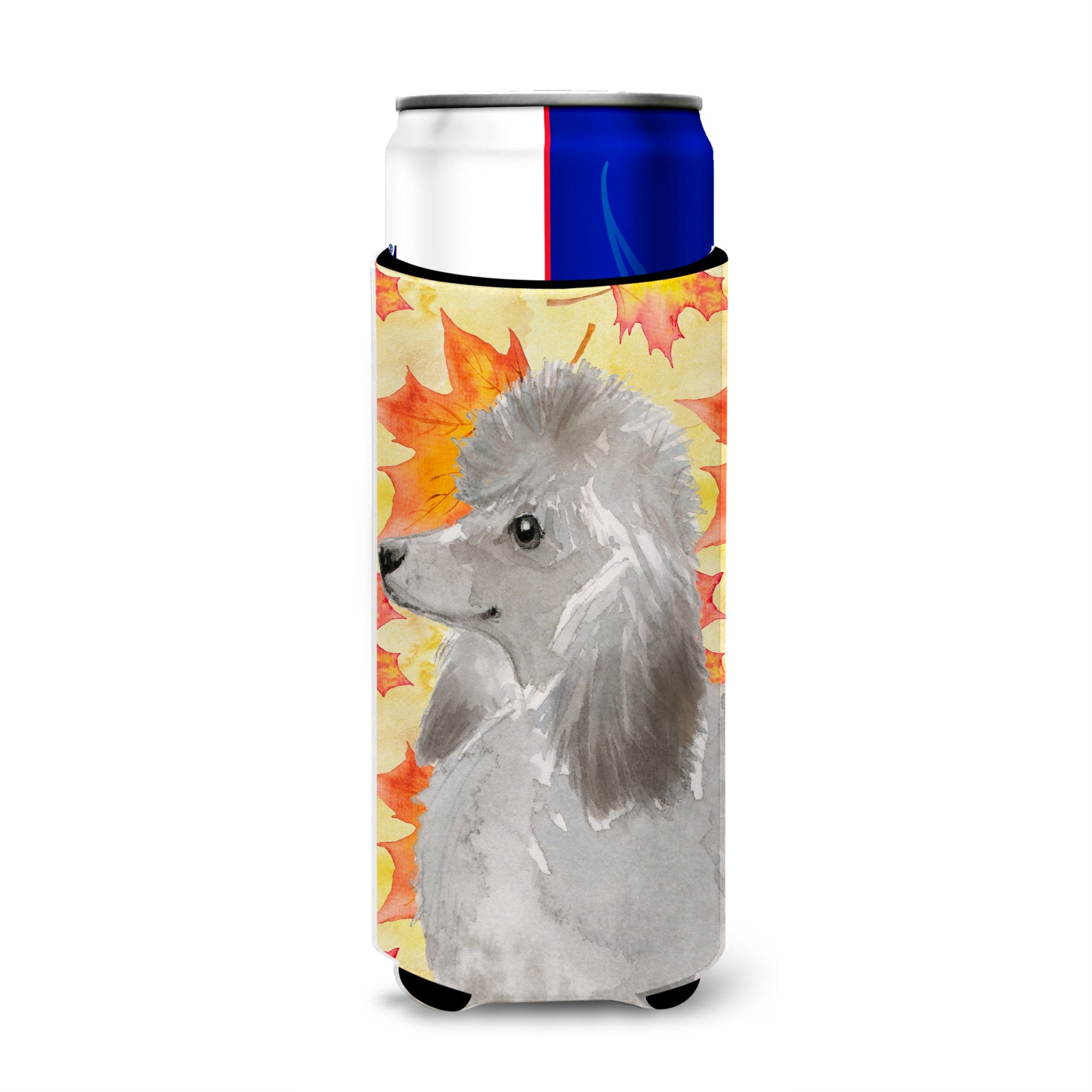Caroline'S Treasures Grey Standard Poodle Fall Decorative Can Hugger, Slim, Multicolor