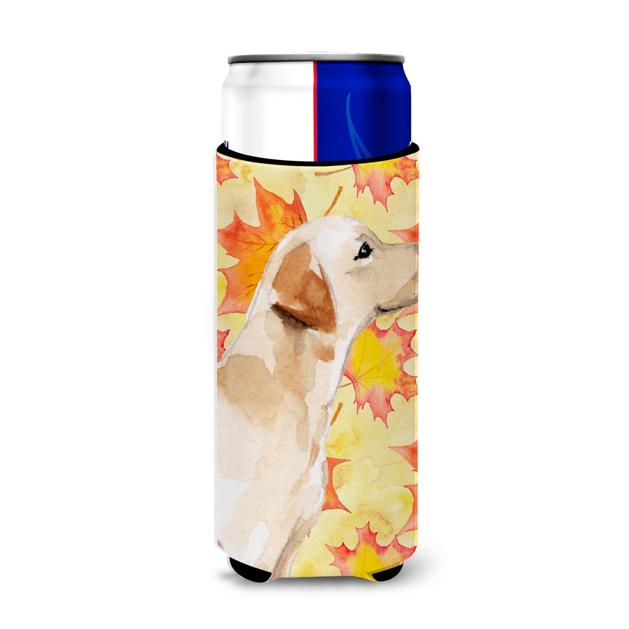 Caroline'S Treasures Yellow Labrador #2 Fall Decorative Can Hugger, Slim, Multicolor