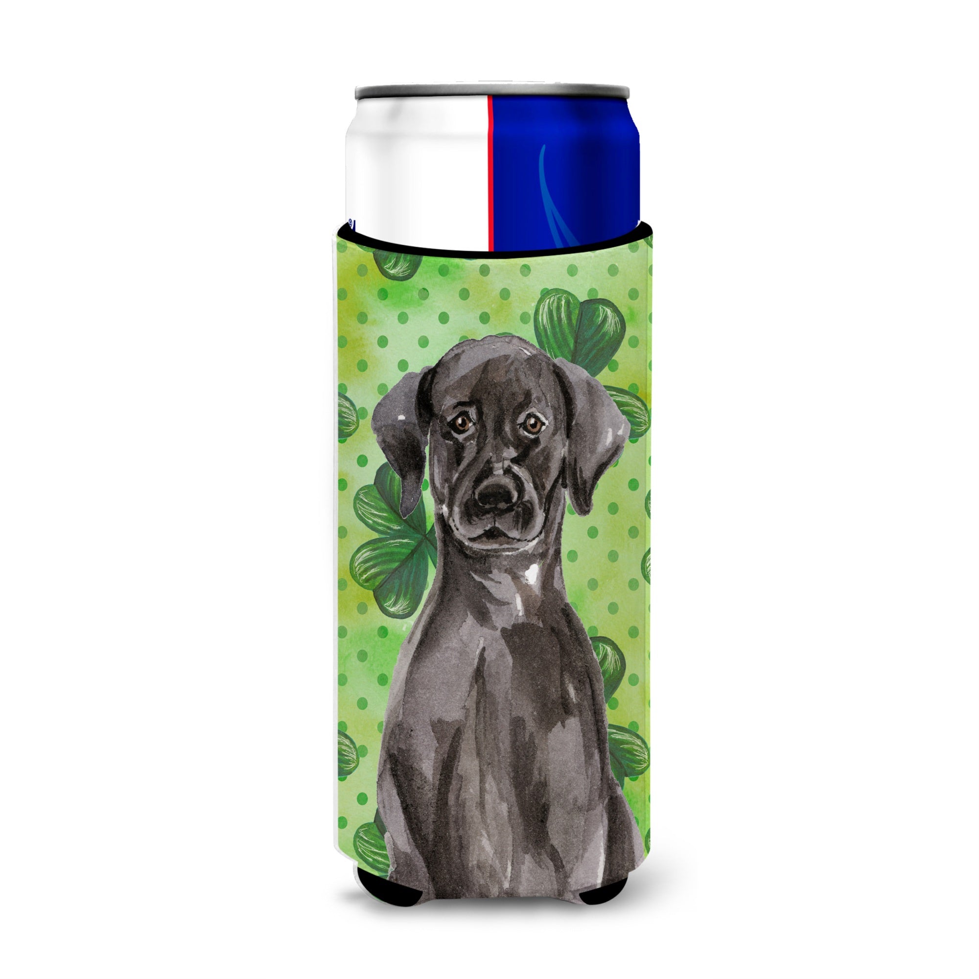 Caroline'S Treasures Black Labrador St. Patrick'S Decorative Can Hugger, Slim, Multicolor