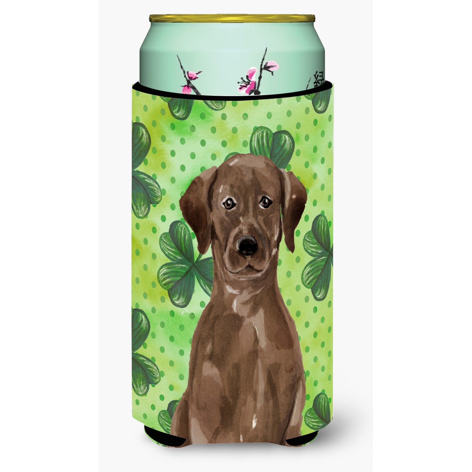 Caroline'S Treasures Chocolate Labrador St. Patrick'S Decorative Can Hugger, Tall, Multicolor