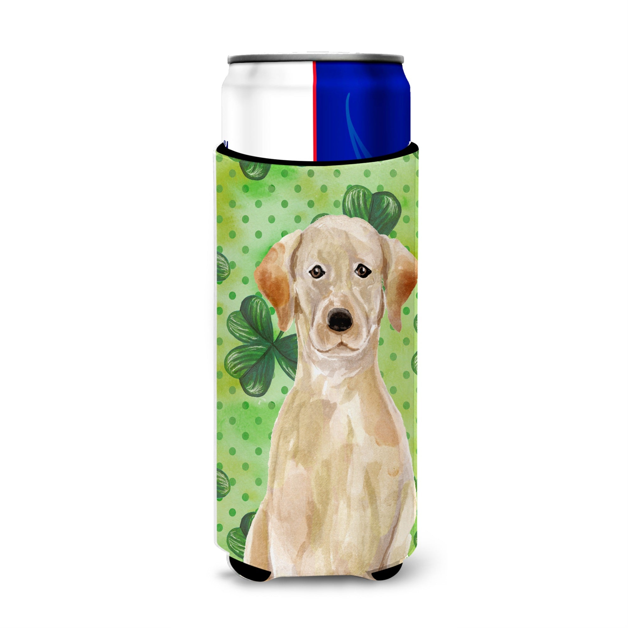 Caroline'S Treasures Yellow Labrador St. Patrick'S Decorative Can Hugger, Slim, Multicolor