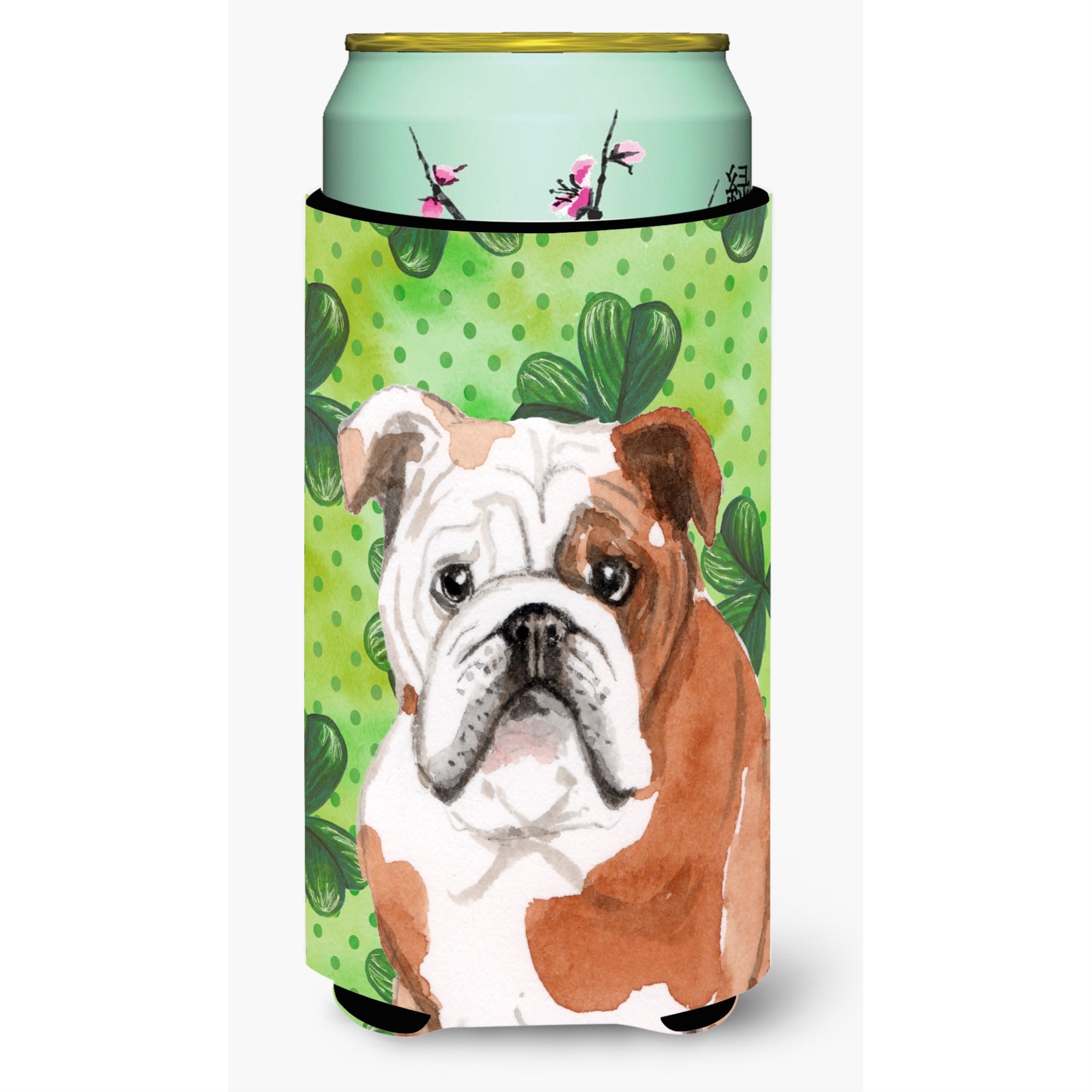 Caroline'S Treasures English Bulldog St. Patrick'S Decorative Can Hugger, Tall, Multicolor