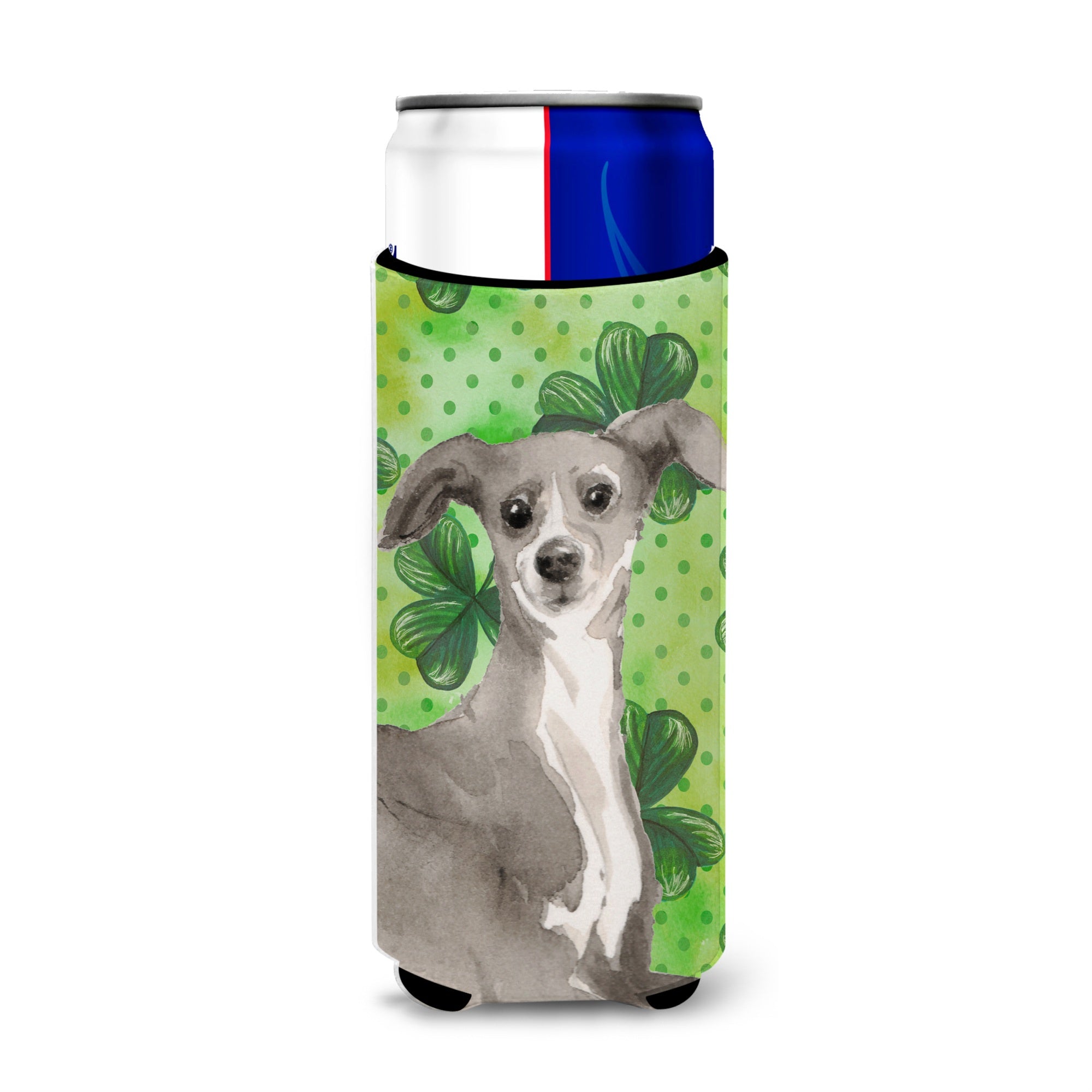 Caroline'S Treasures Italian Greyhound St. Patrick'S Decorative Can Hugger, Slim, Multicolor