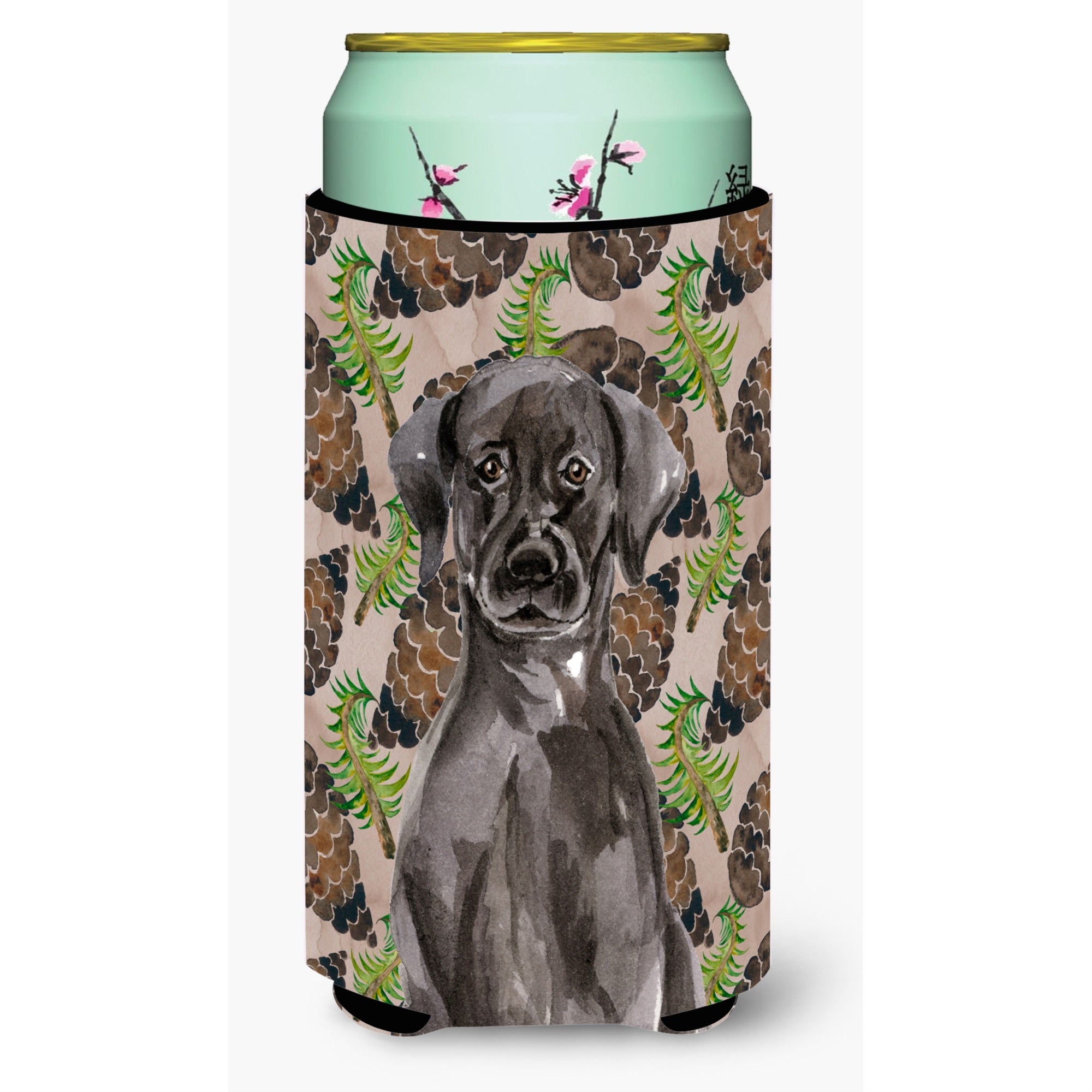 Caroline'S Treasures Black Labrador Pine Cones Decorative Can Hugger, Tall, Multicolor