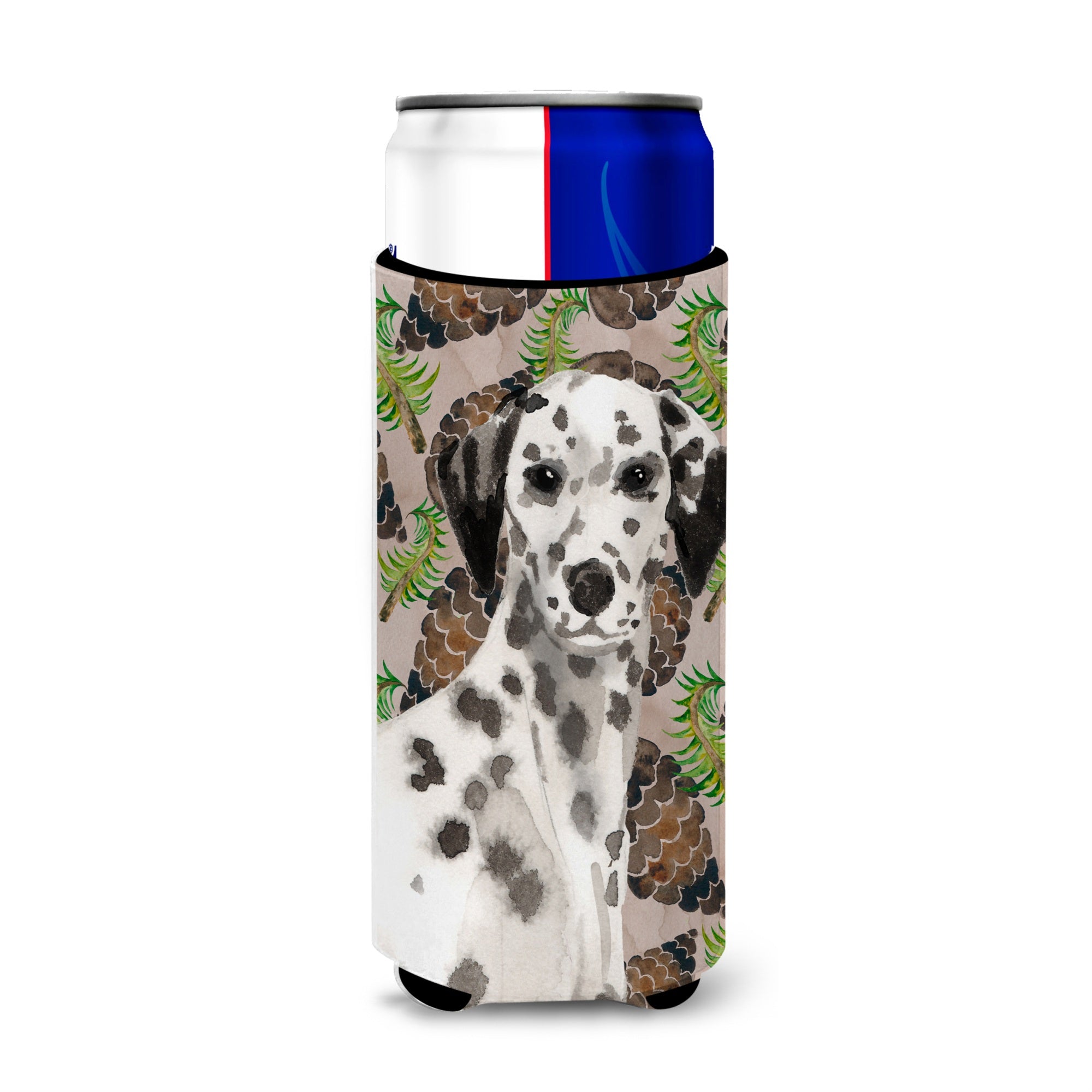 Caroline'S Treasures Dalmatian Pine Cones Decorative Can Hugger, Slim, Multicolor