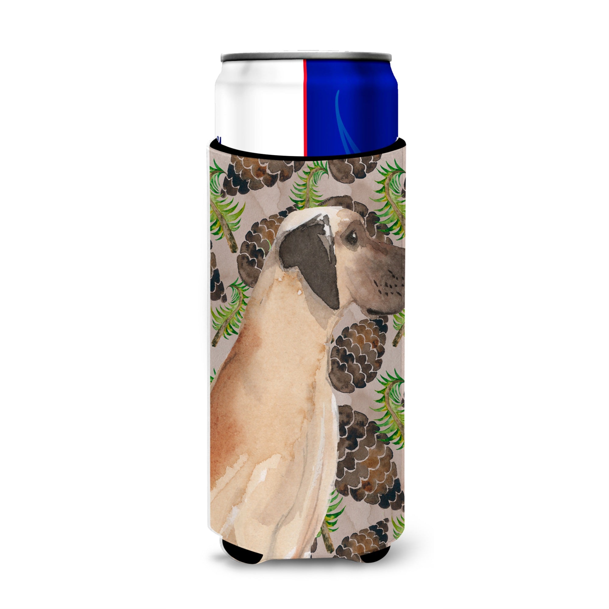 Caroline'S Treasures Fawn Natural Dane Pine Cones Decorative Can Hugger, Slim, Multicolor