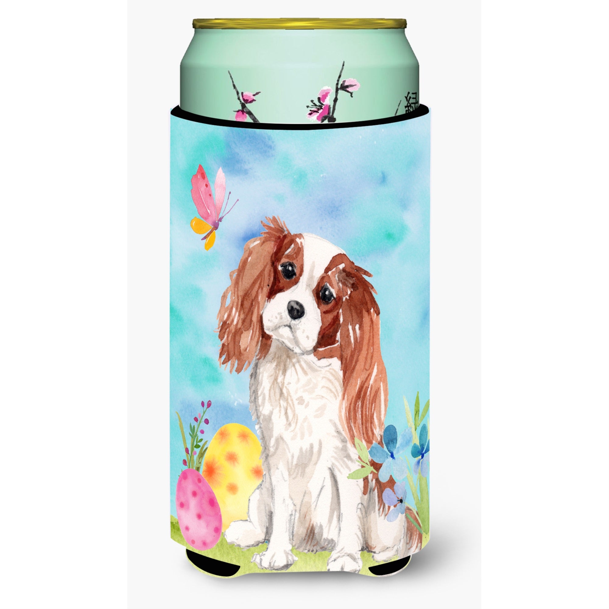 Caroline'S Treasures Blenheim Cavalier Spaniel Easter Decorative Can Hugger, Tall, Multicolor