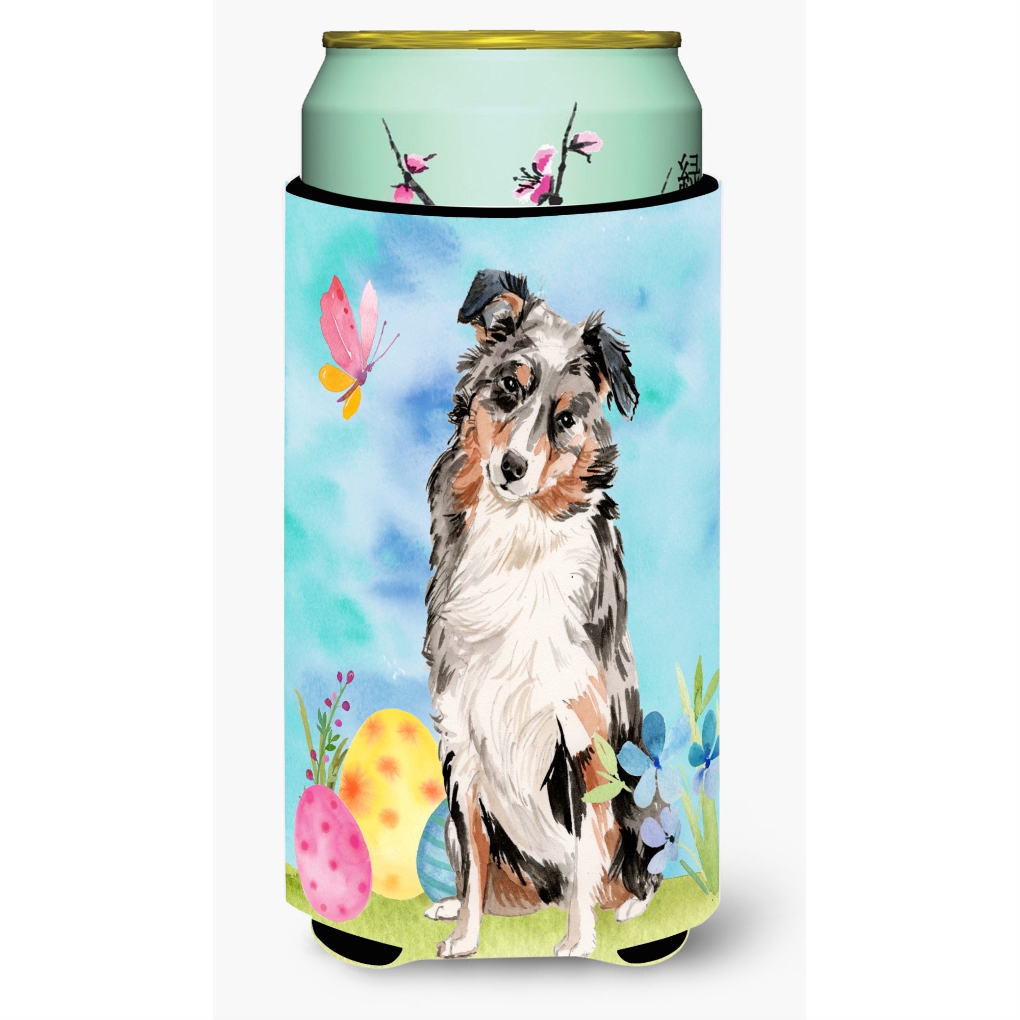Caroline'S Treasures Australian Shepherd Easter Decorative Can Hugger, Tall, Multicolor