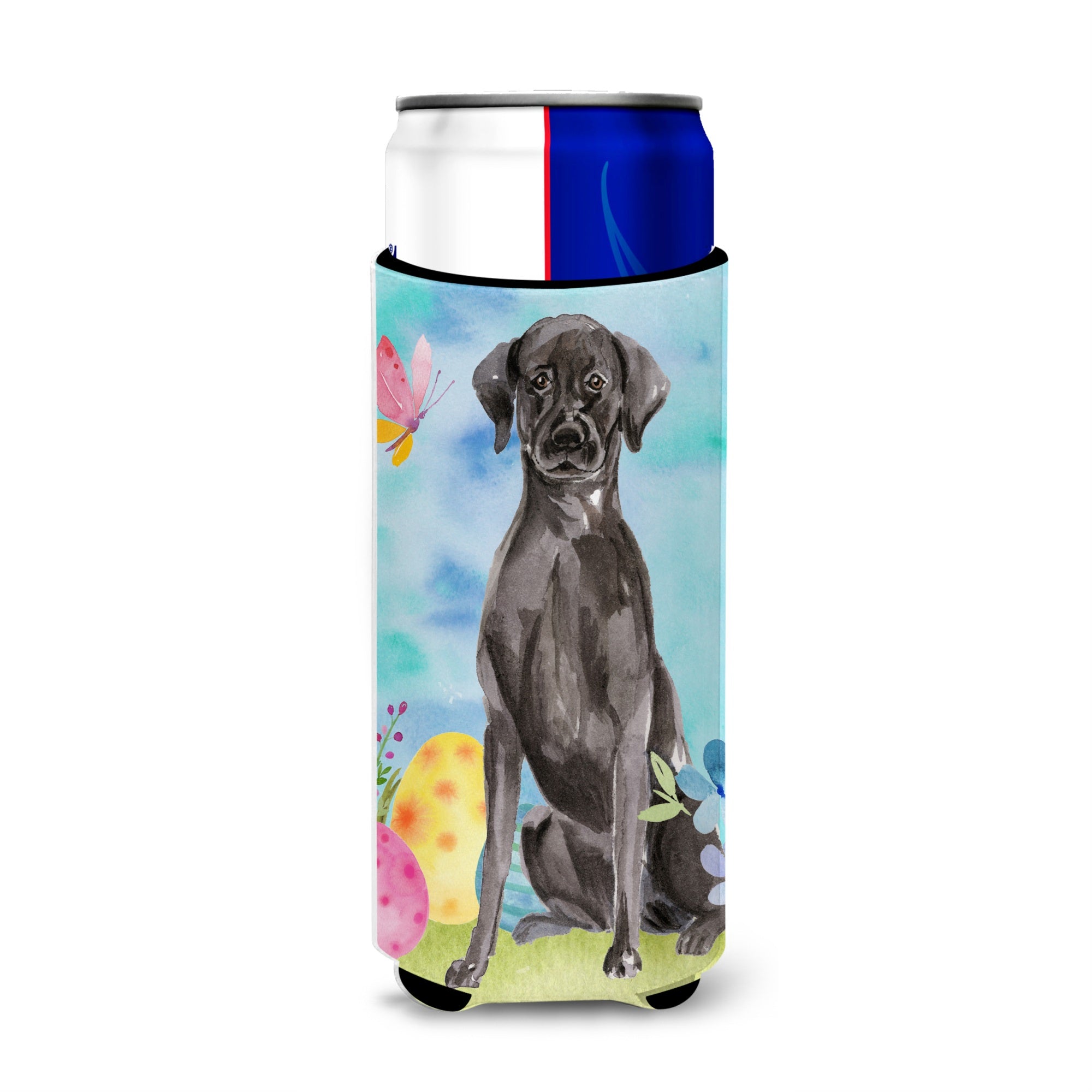 Caroline'S Treasures Black Labrador Easter Decorative Can Hugger, Slim, Multicolor