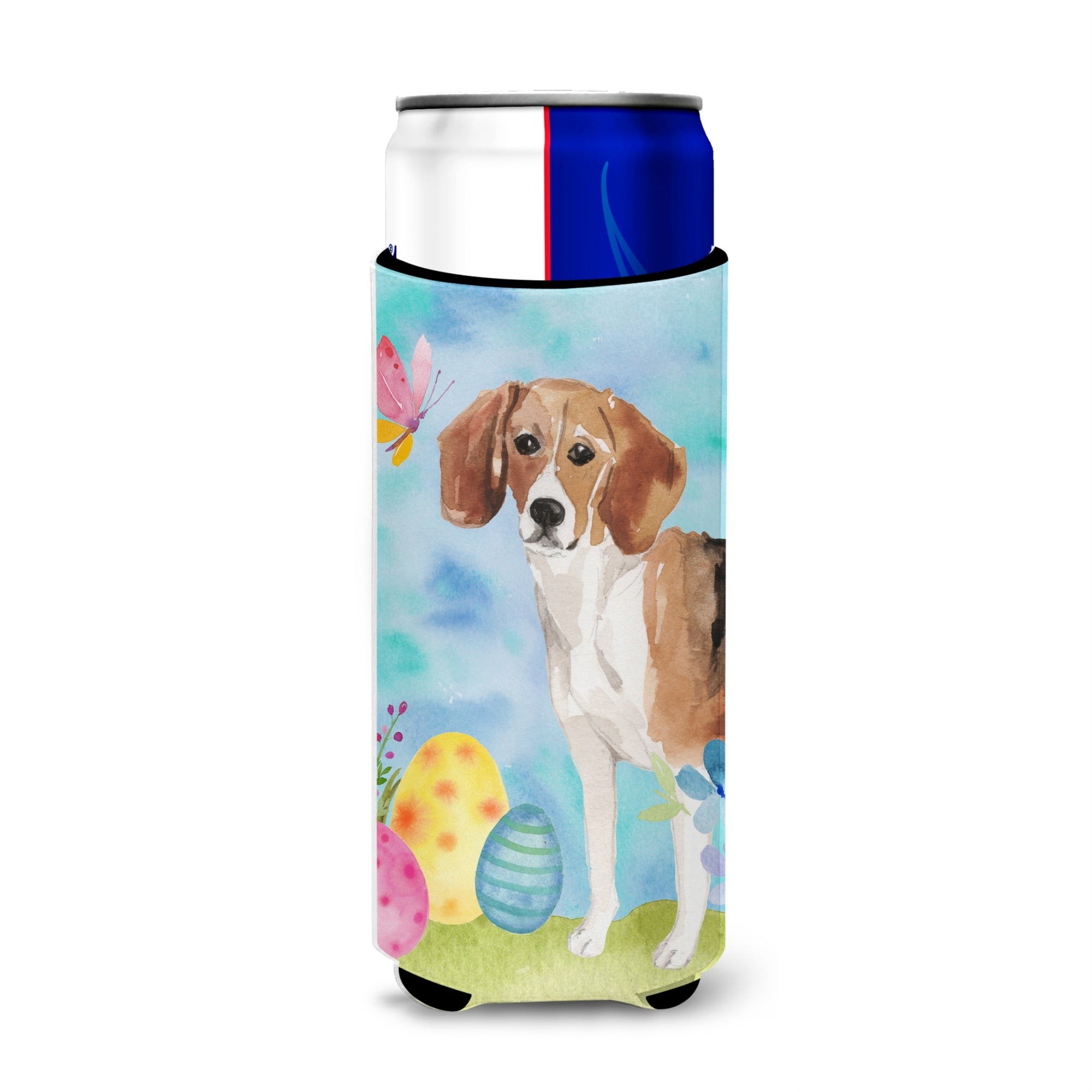 Caroline'S Treasures Beagle Easter Decorative Can Hugger, Slim, Multicolor