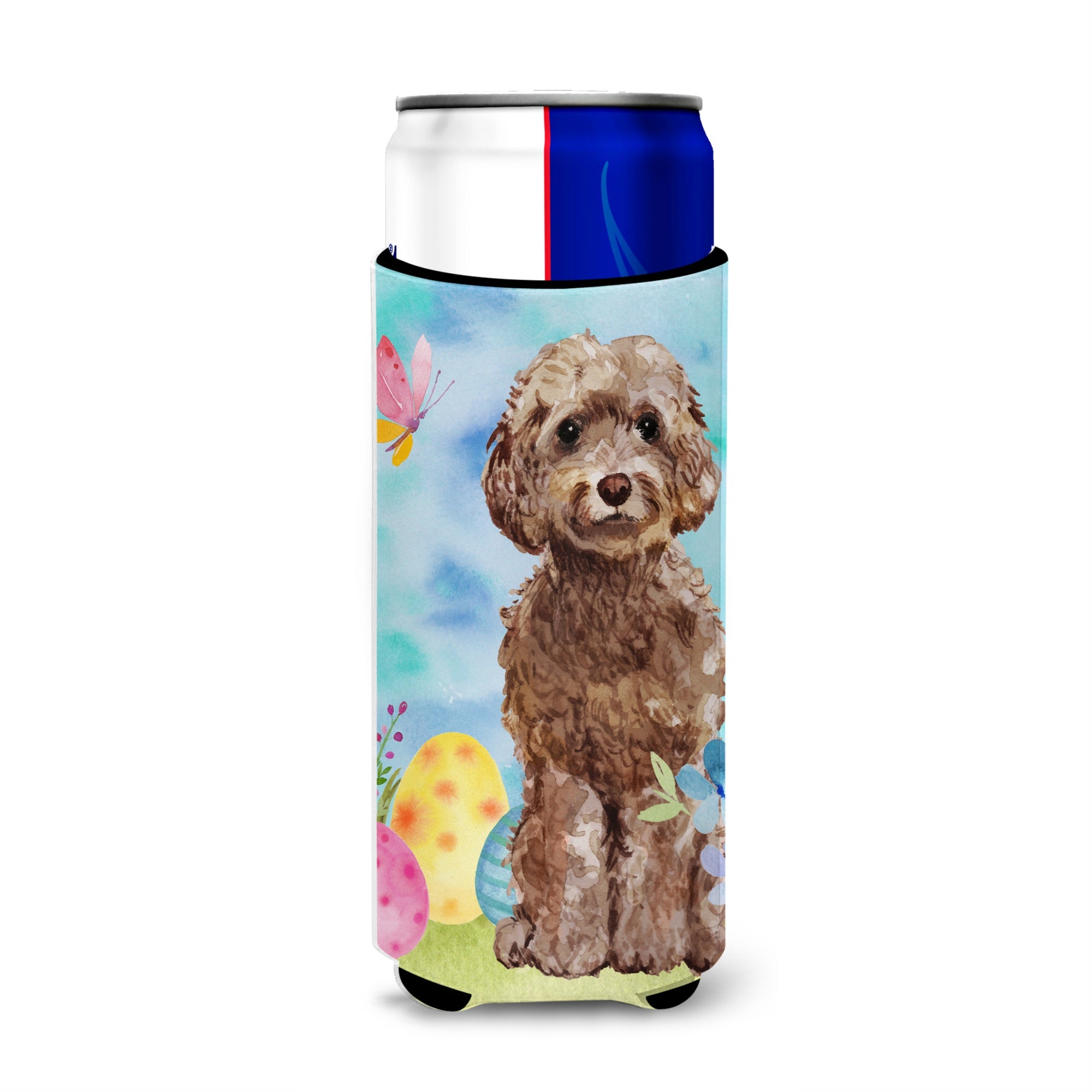 Caroline'S Treasures Brown Cockapoo Easter Decorative Can Hugger, Slim, Multicolor