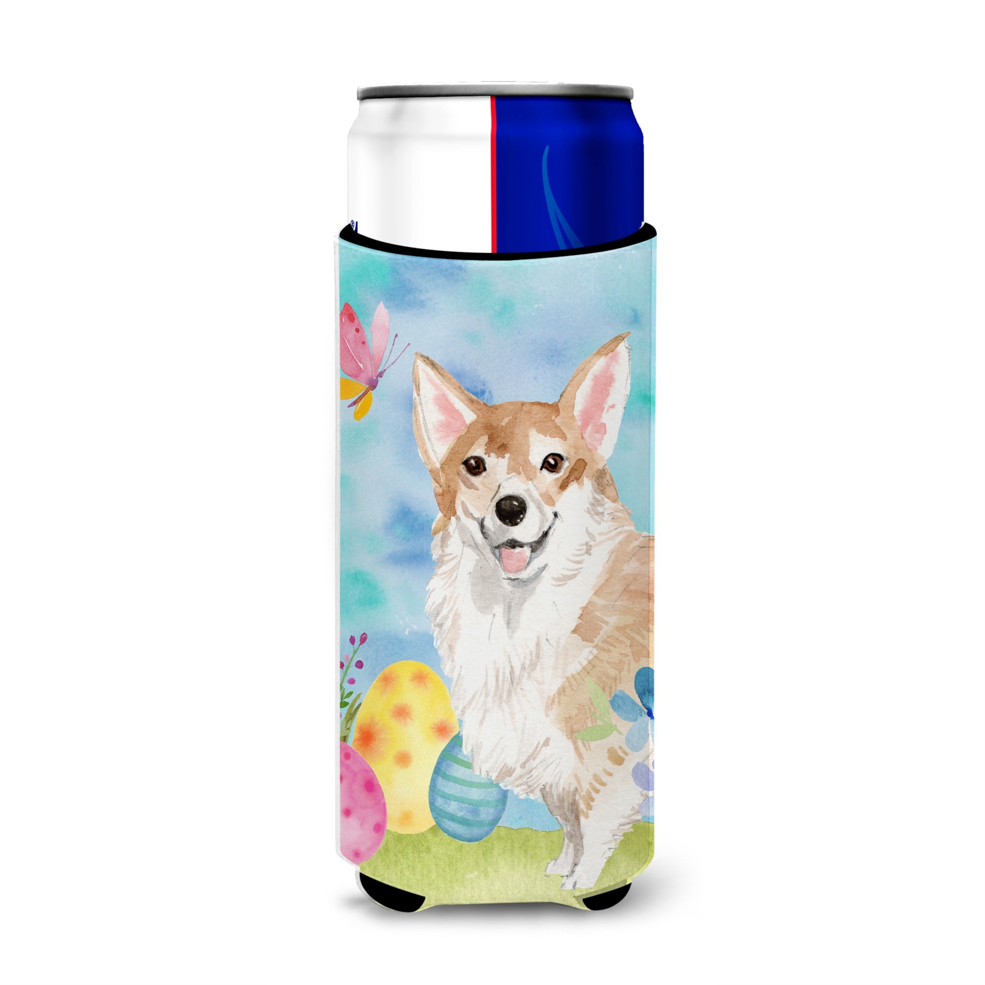 Caroline'S Treasures Corgi Easter Decorative Can Hugger, Slim, Multicolor