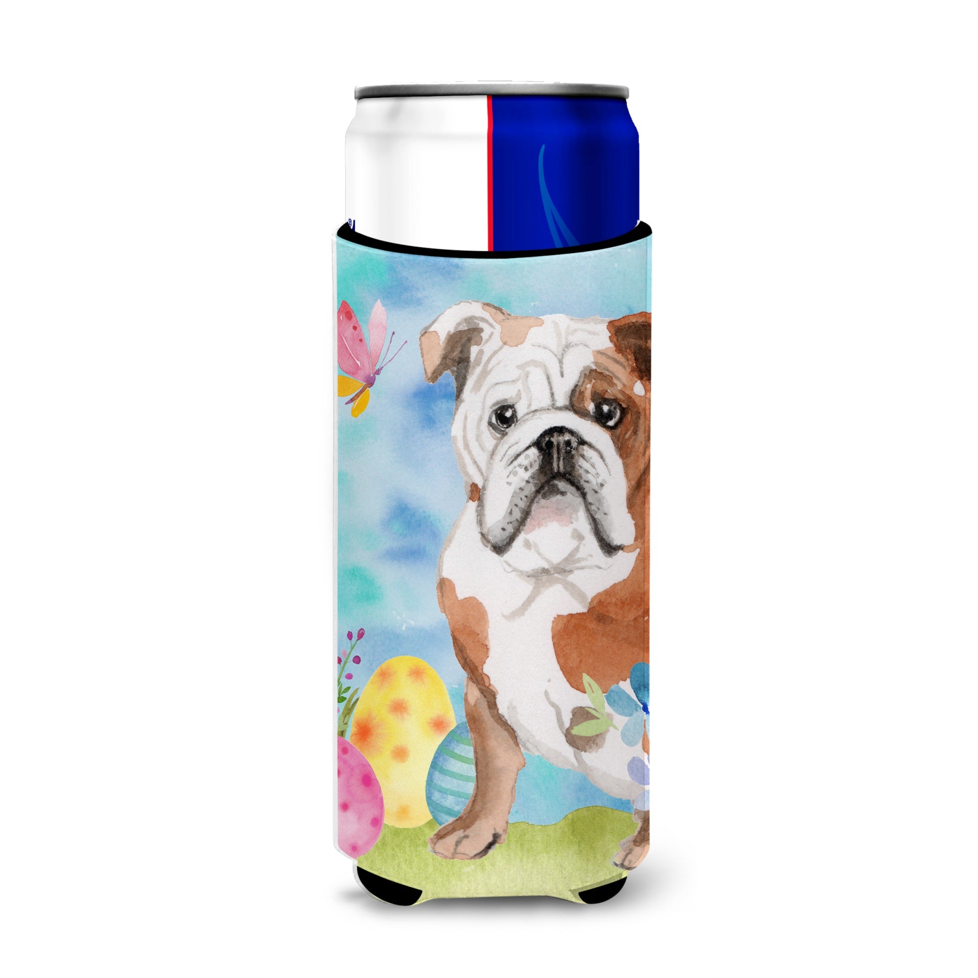 Caroline'S Treasures English Bulldog Easter Decorative Can Hugger, Slim, Multicolor