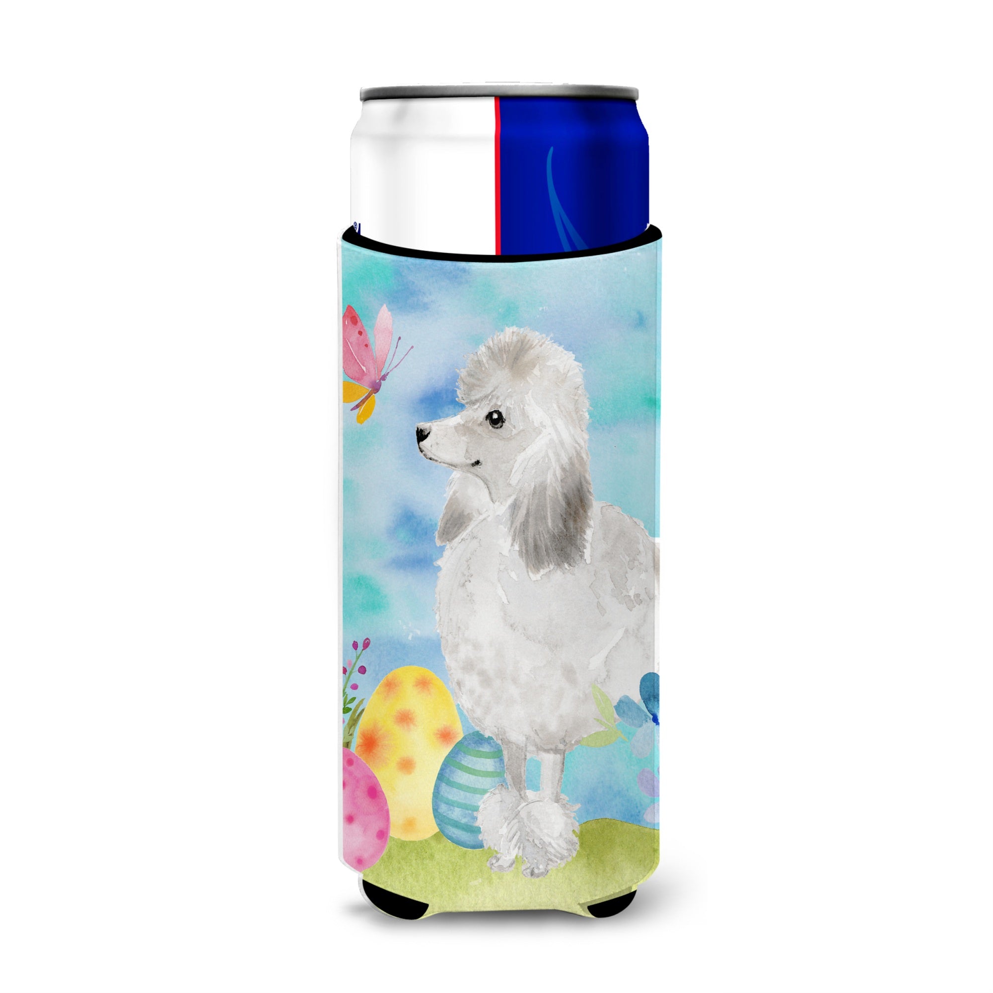 Caroline'S Treasures White Standard Poodle Easter Decorative Can Hugger, Slim, Multicolor