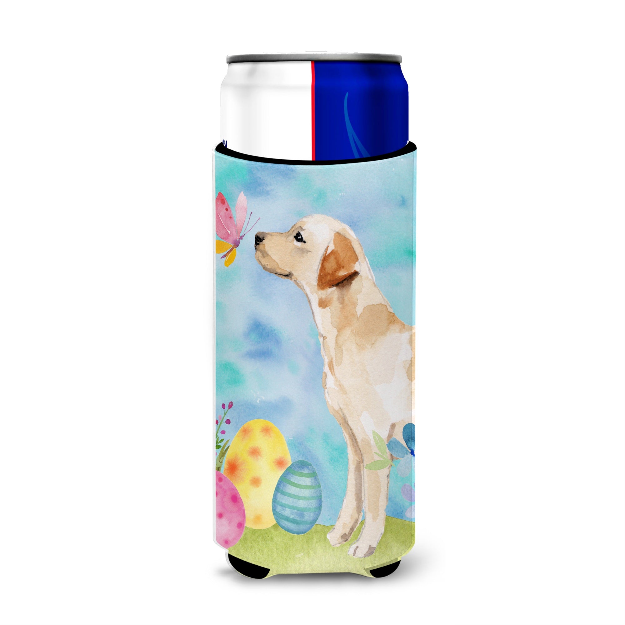 Caroline'S Treasures Yellow Labrador #2 Easter Decorative Can Hugger, Slim, Multicolor