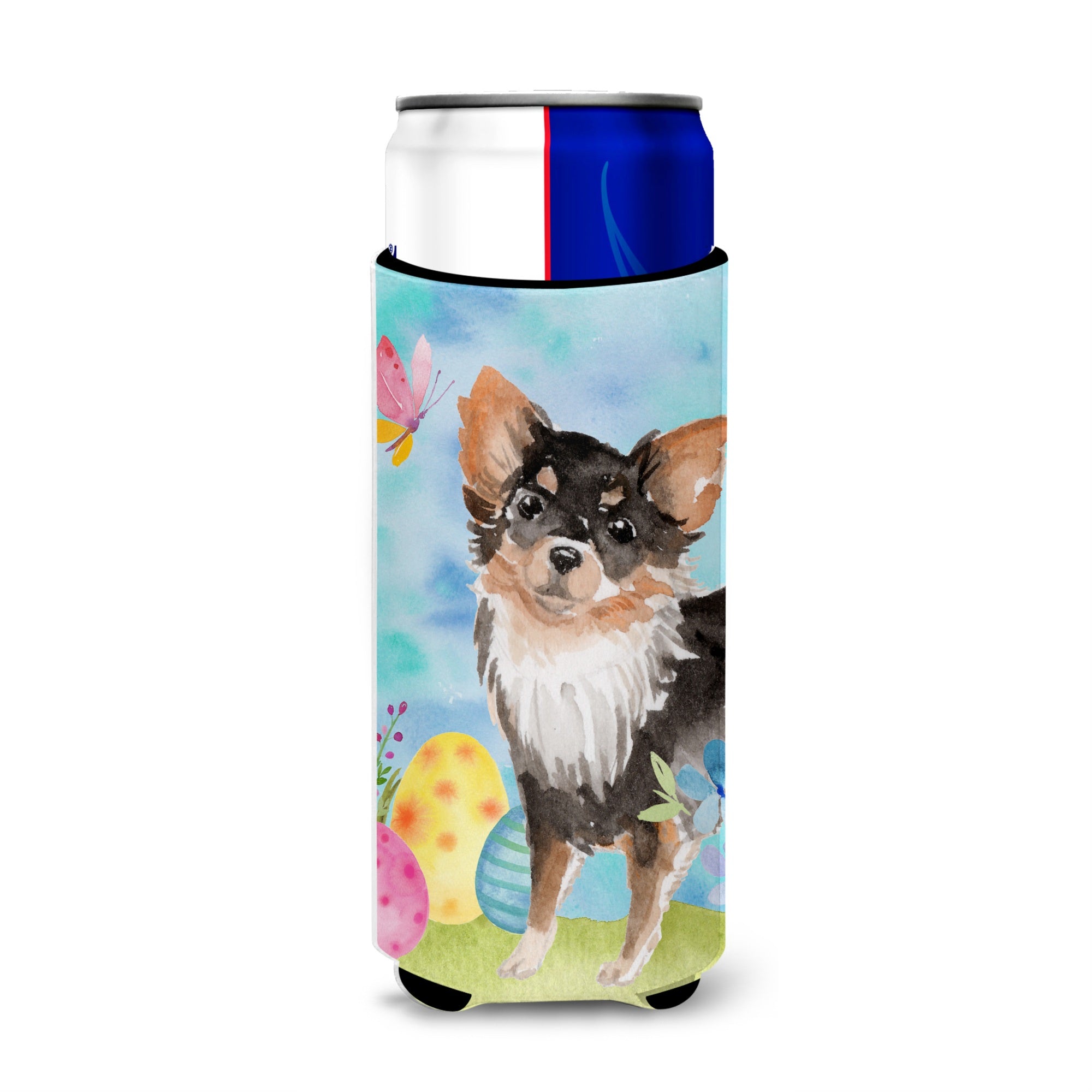 Caroline'S Treasures Long Haired Chihuahua Easter Decorative Can Hugger, Slim, Multicolor