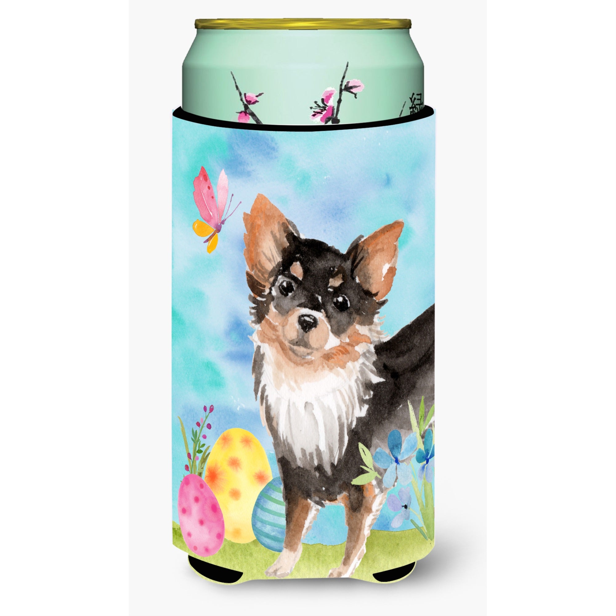 Caroline'S Treasures Long Haired Chihuahua Easter Decorative Can Hugger, Tall, Multicolor