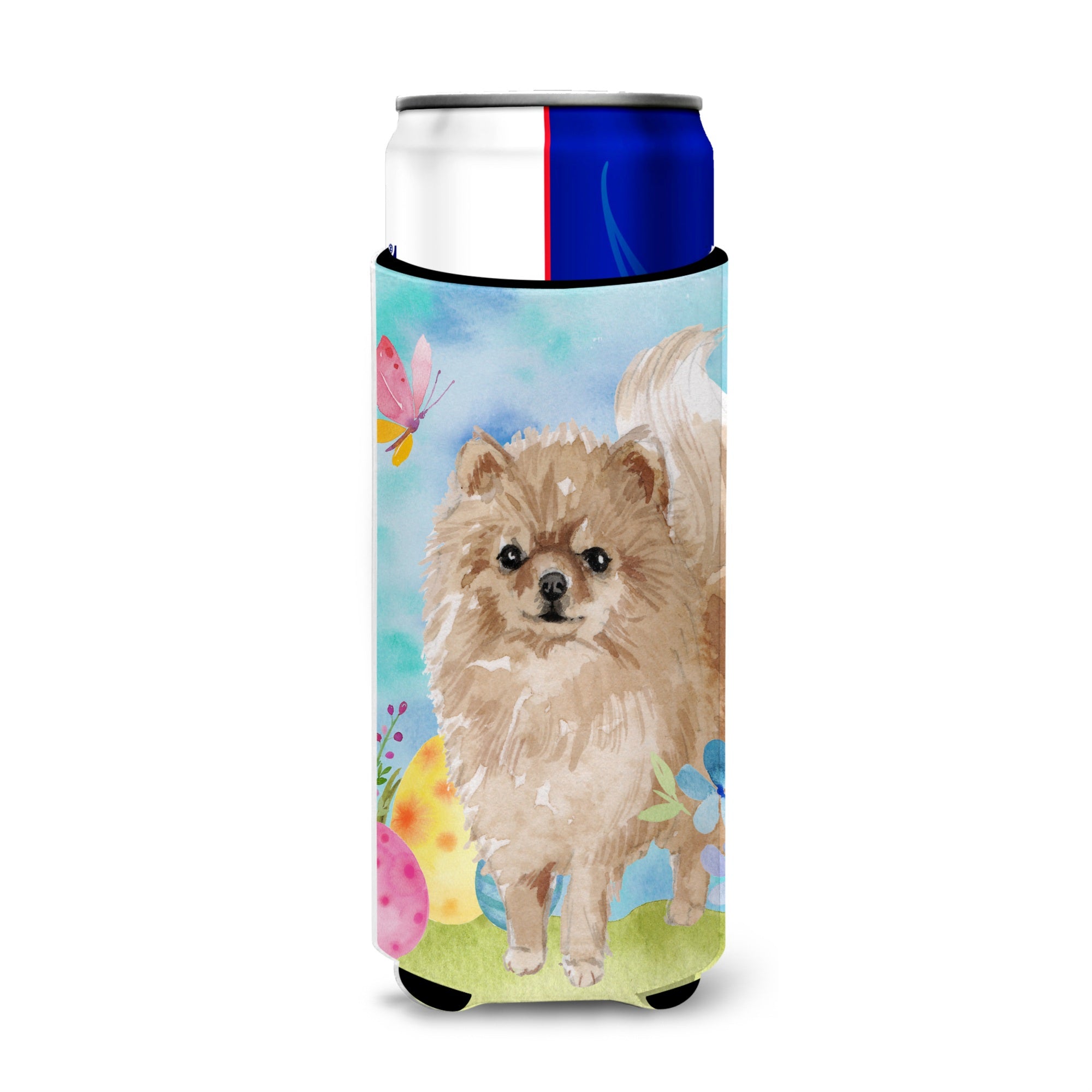 Caroline'S Treasures Pomeranian Easter Decorative Can Hugger, Slim, Multicolor