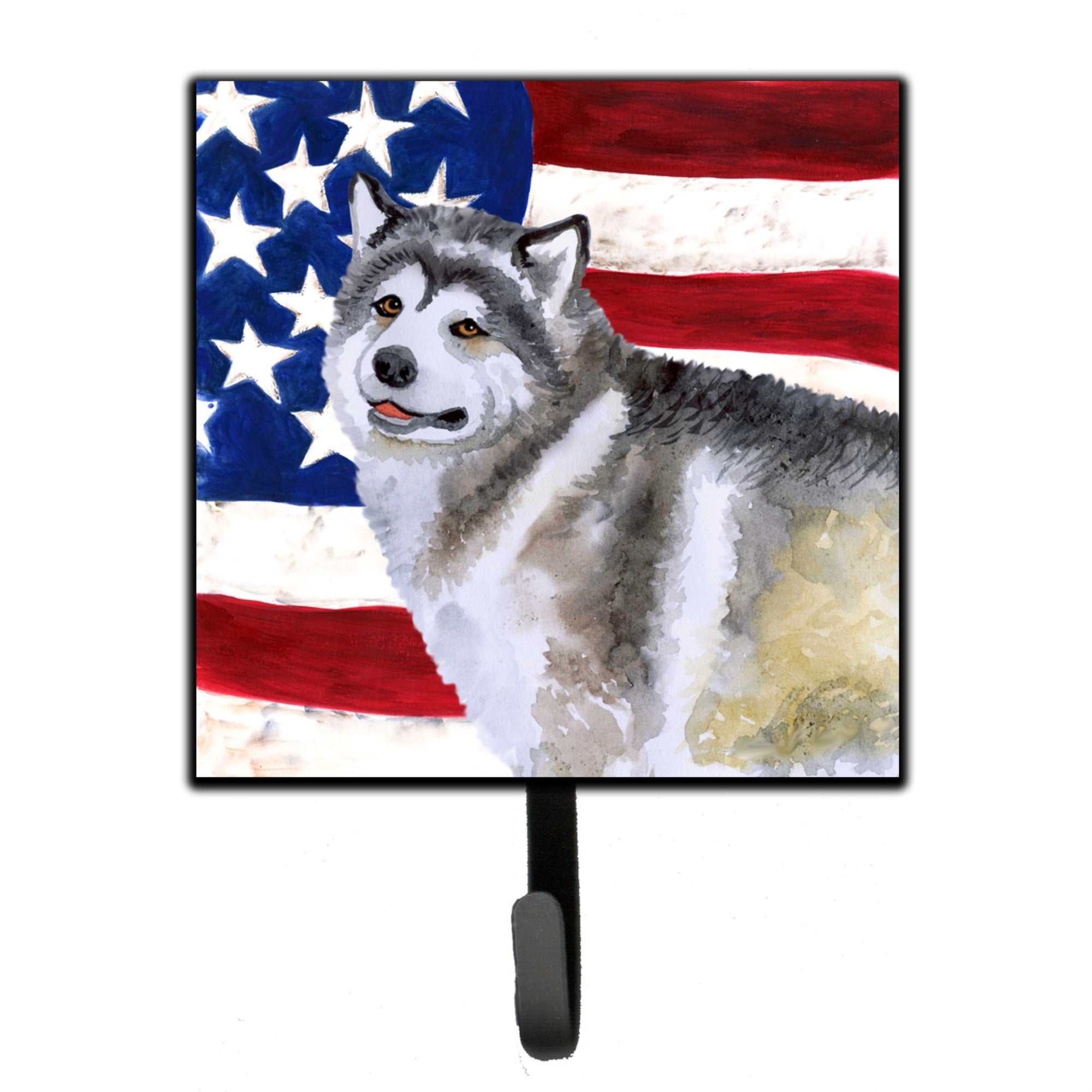 Caroline'S Treasures Alaskan Malamute Patriotic Wall Hook, Small, Multicolor