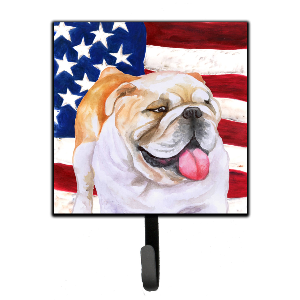 Caroline'S Treasures English Bulldog Patriotic Wall Hook, Small, Multicolor