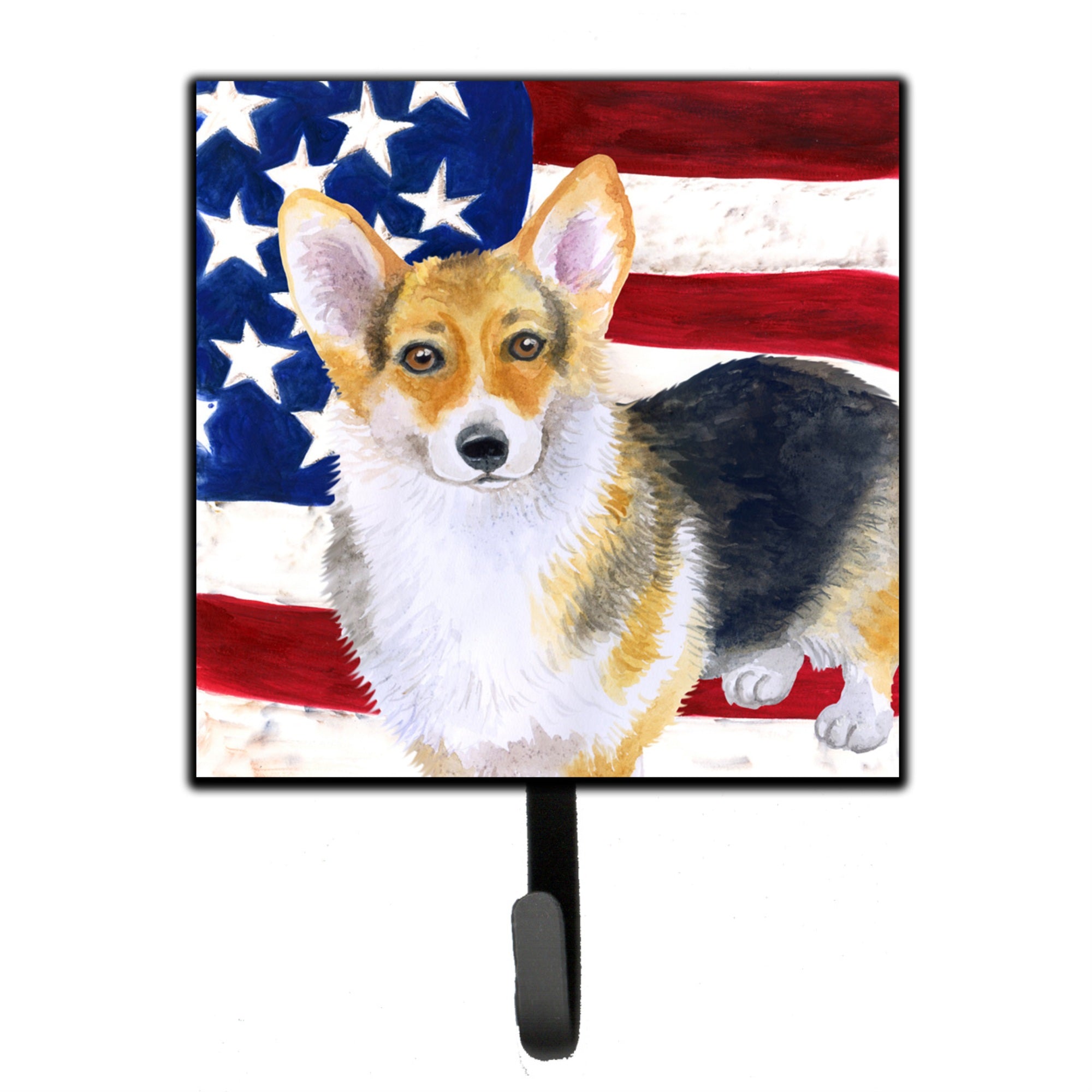 Caroline'S Treasures Pembroke Corgi Patriotic Wall Hook, Small, Multicolor