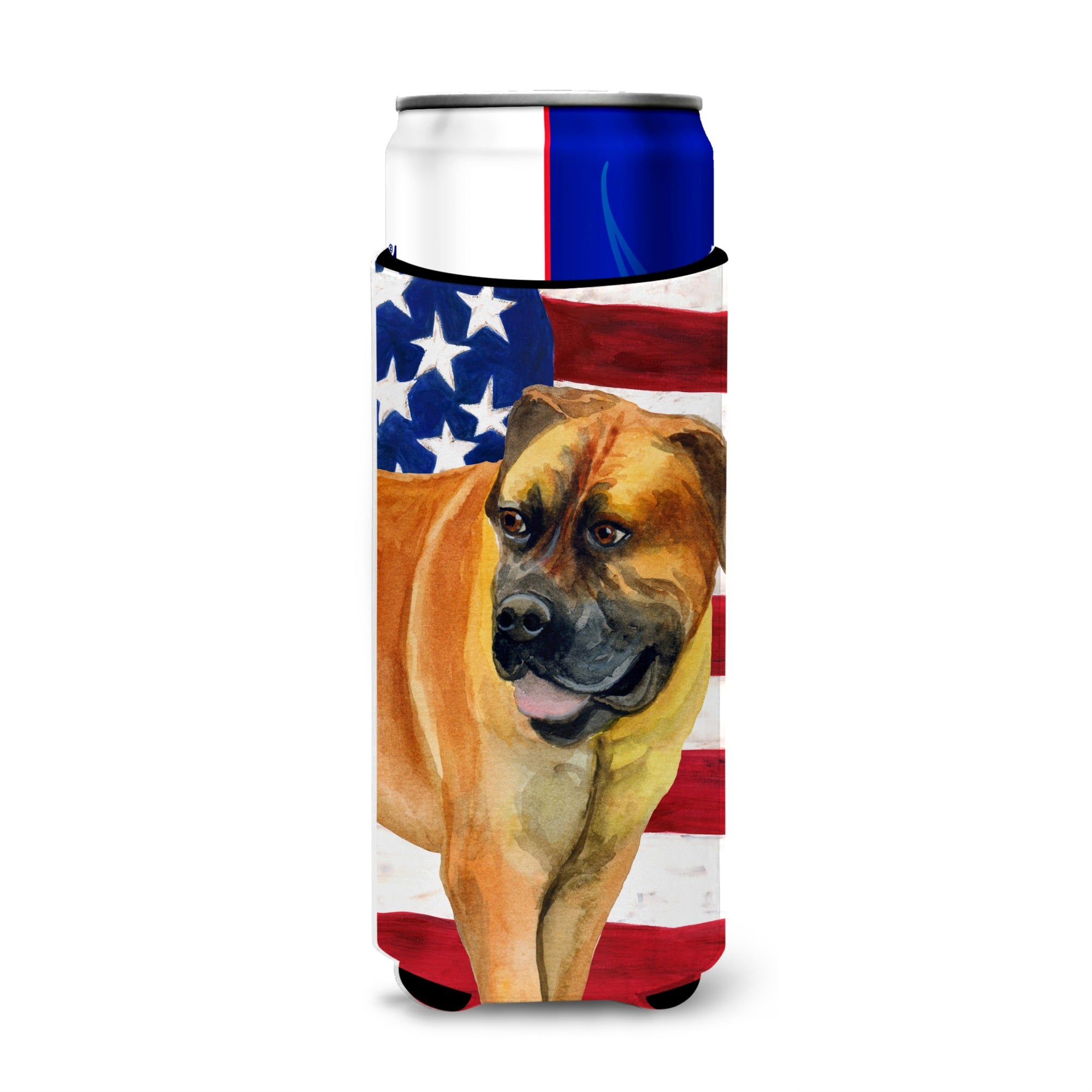 Caroline'S Treasures Boerboel Mastiff Patriotic Decorative Can Hugger, Slim, Multicolor