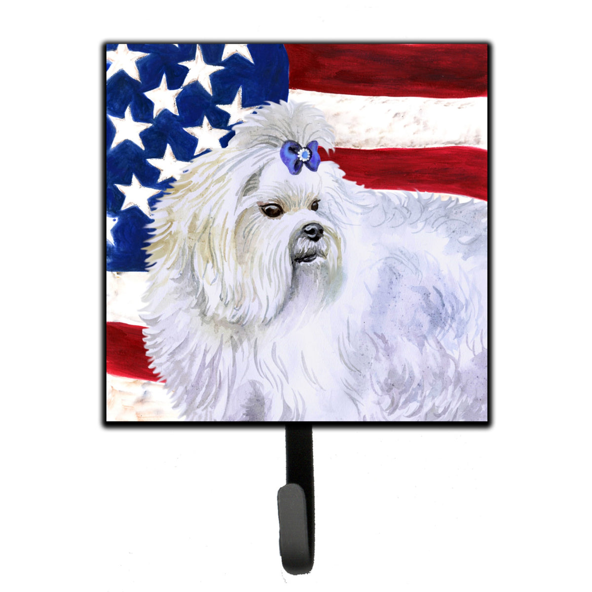 Caroline'S Treasures Maltese Patriotic Wall Hook, Small, Multicolor