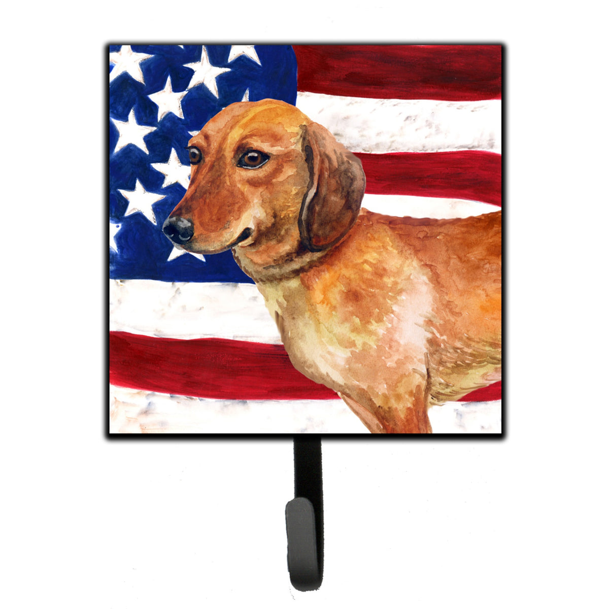 Caroline'S Treasures Dachshund Patriotic Wall Hook, Small, Multicolor