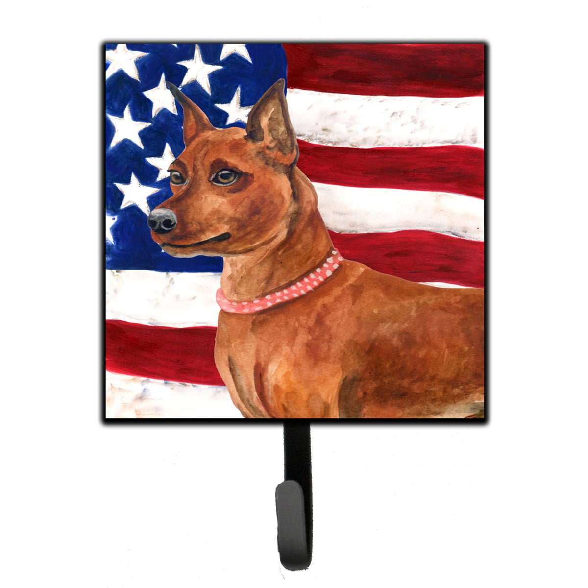 Caroline'S Treasures Miniature Pinscher Patriotic Wall Hook, Small, Multicolor