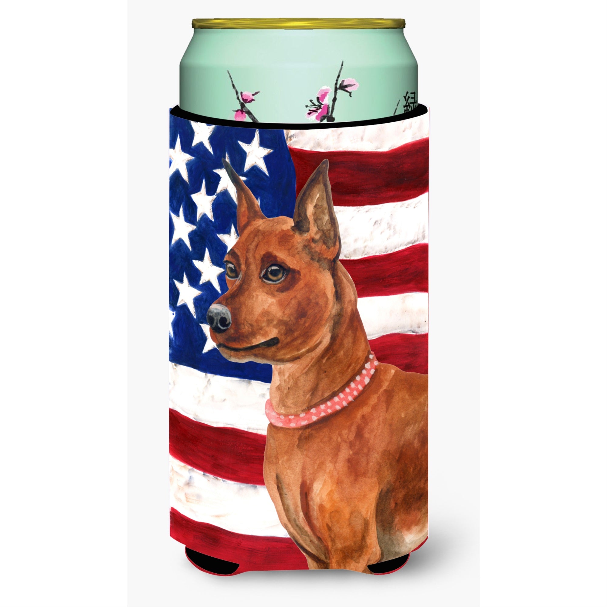 Caroline'S Treasures Miniature Pinscher Patriotic Decorative Can Hugger, Tall Boy, Multicolor