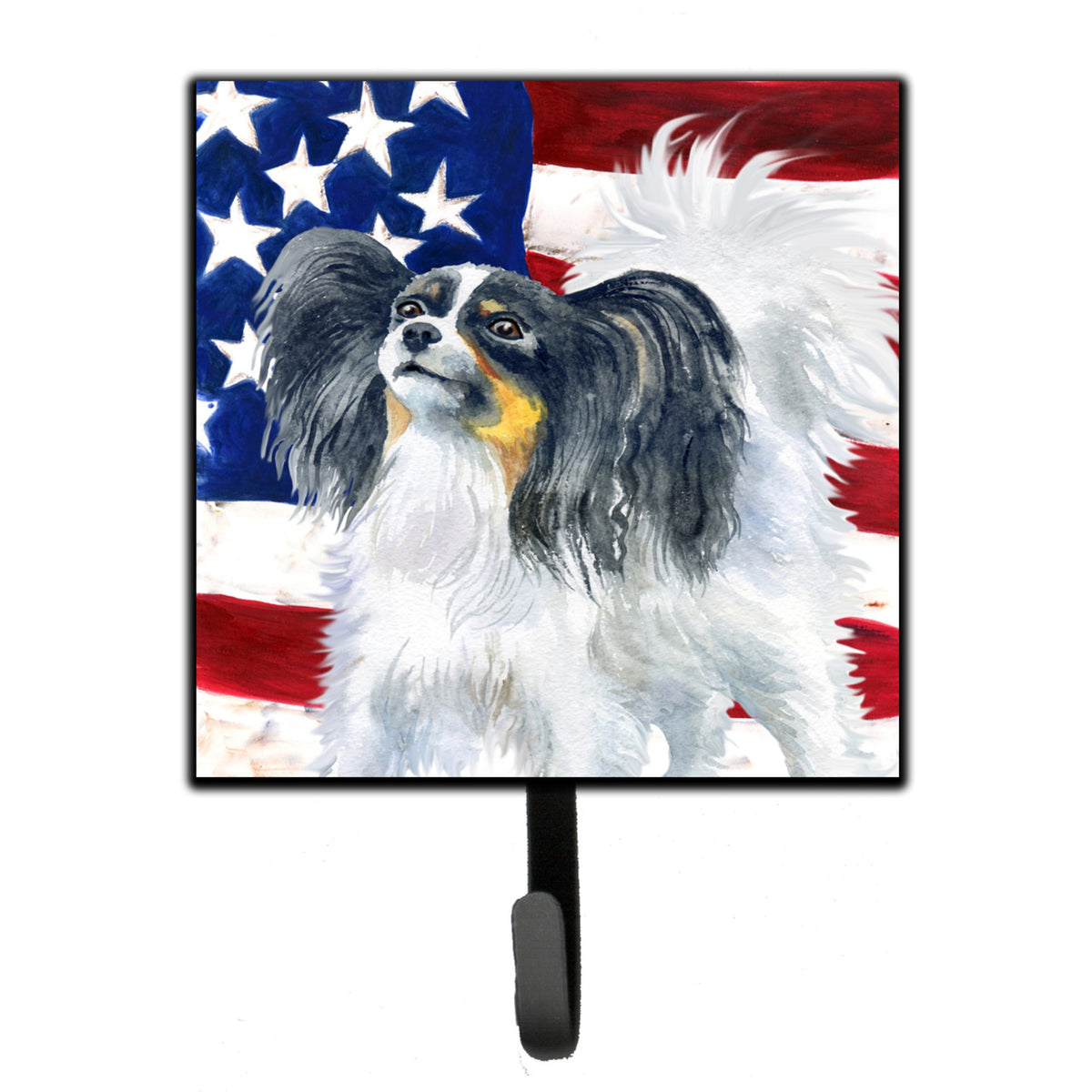 Caroline'S Treasures Papillon Patriotic Wall Hook, Small, Multicolor