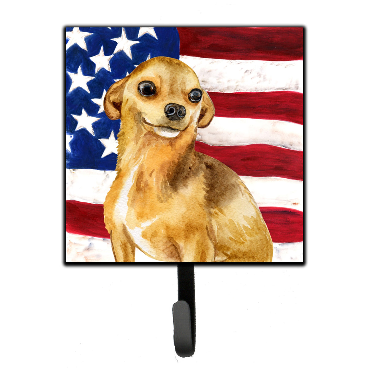 Caroline'S Treasures Chihuahua Patriotic Wall Hook, Small, Multicolor