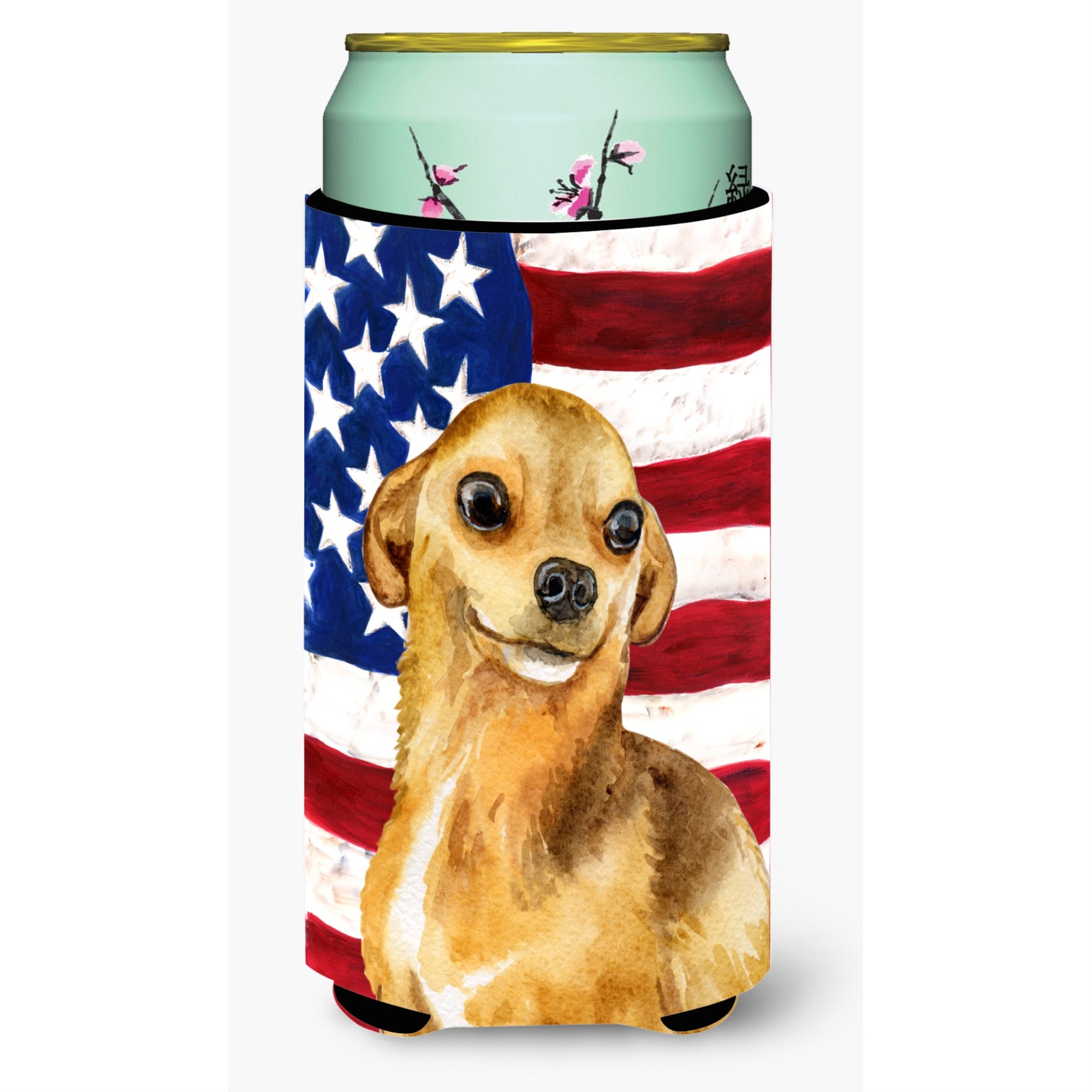 Caroline'S Treasures Chihuahua Patriotic Decorative Can Hugger, Tall Boy, Multicolor
